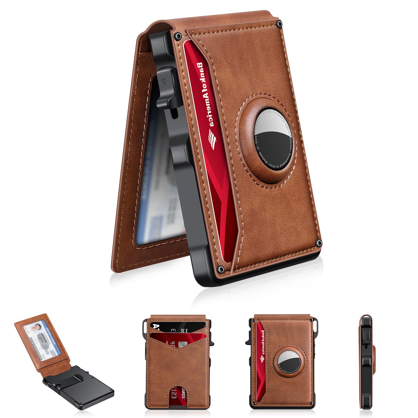 AirTag Wallet for Men – Slim RFID Bifold Card Holder (12+ Cards) - Abbycart