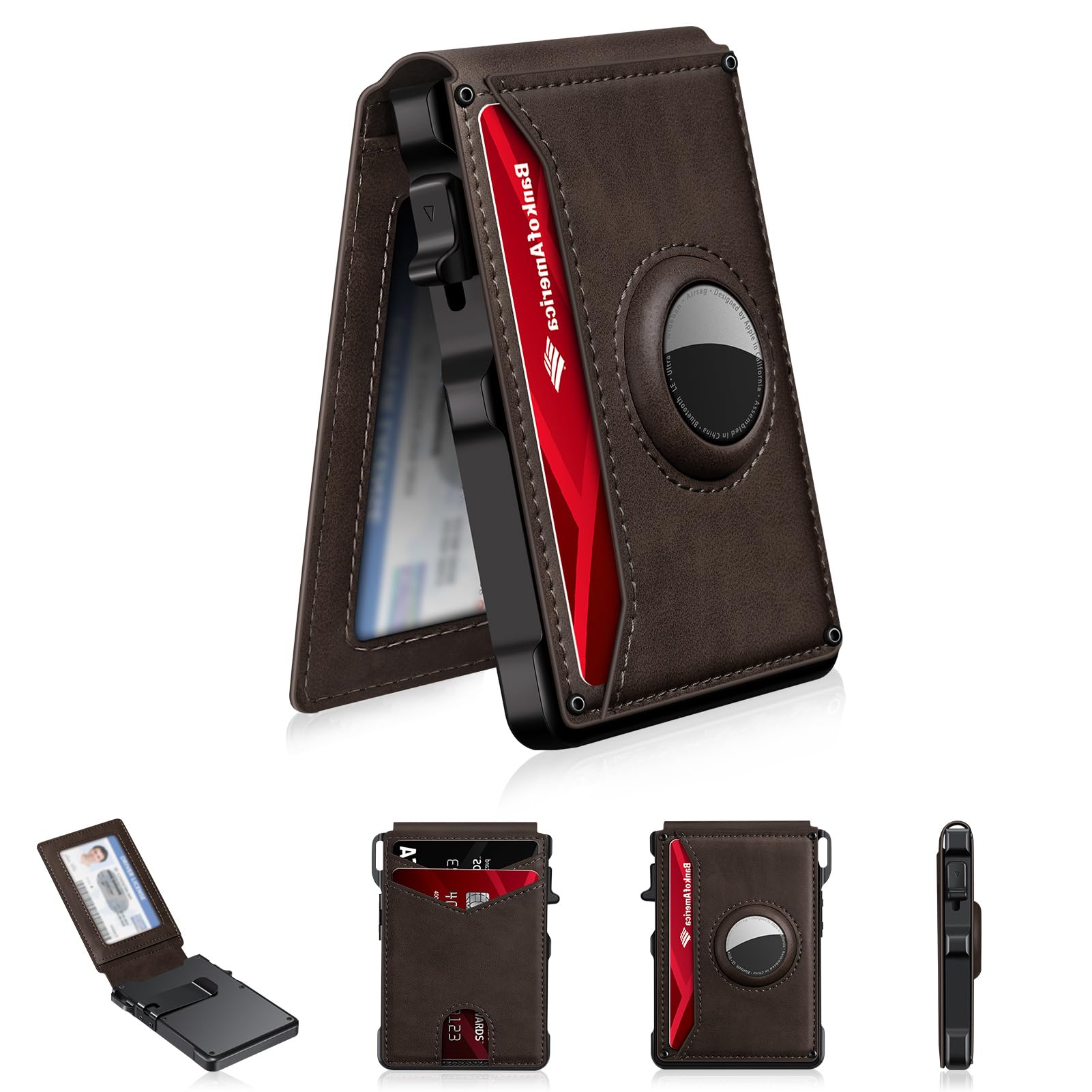 AirTag Wallet for Men – Slim RFID Bifold Card Holder (12+ Cards) - Abbycart