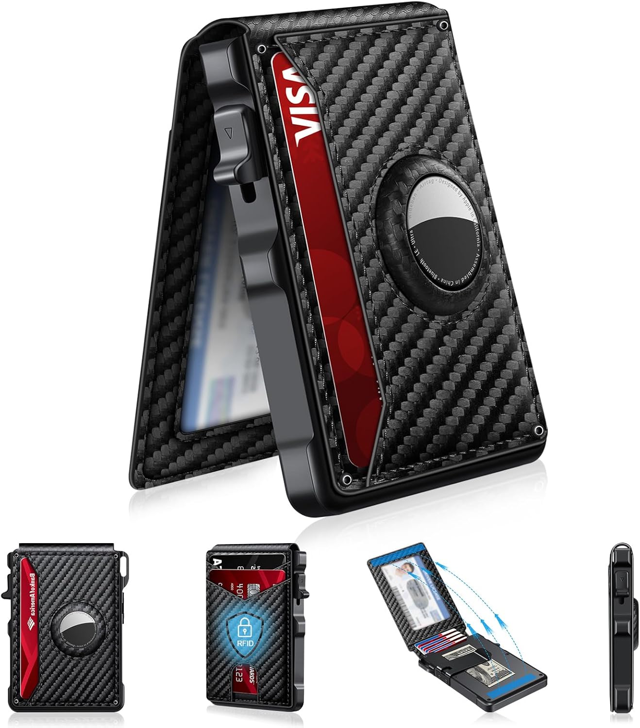 AirTag Wallet for Men – Slim RFID Bifold Card Holder (12+ Cards) - Abbycart