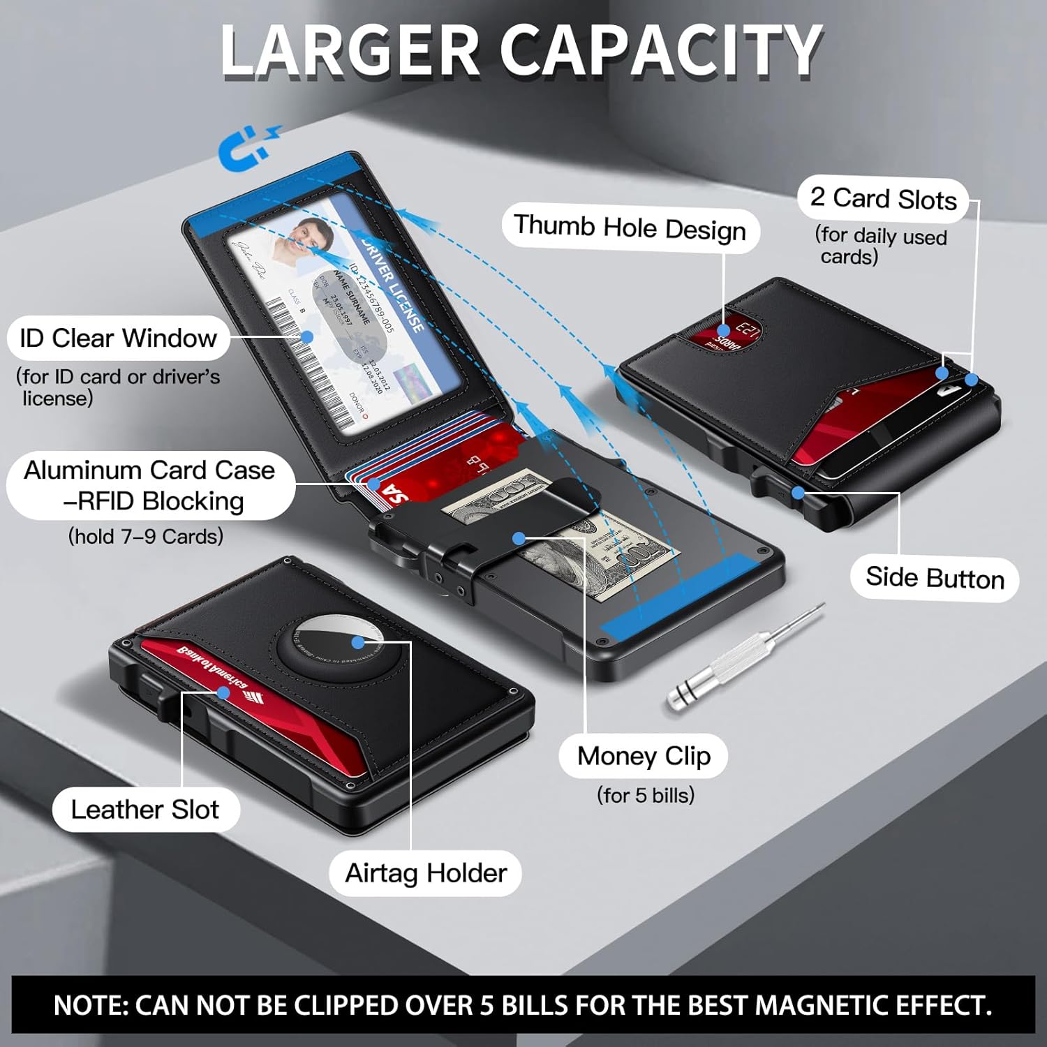 AirTag Wallet for Men – Slim RFID Bifold Card Holder - Abbycart