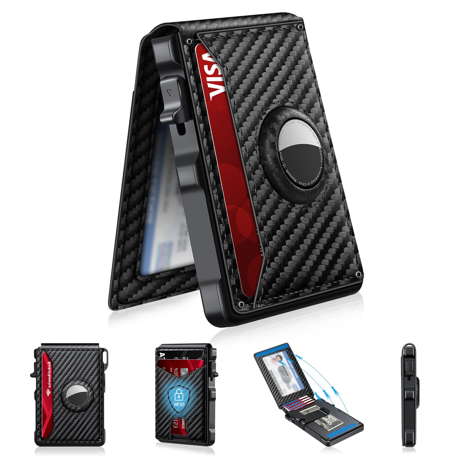 AirTag Wallet for Men – Slim RFID Bifold Card Holder - Abbycart