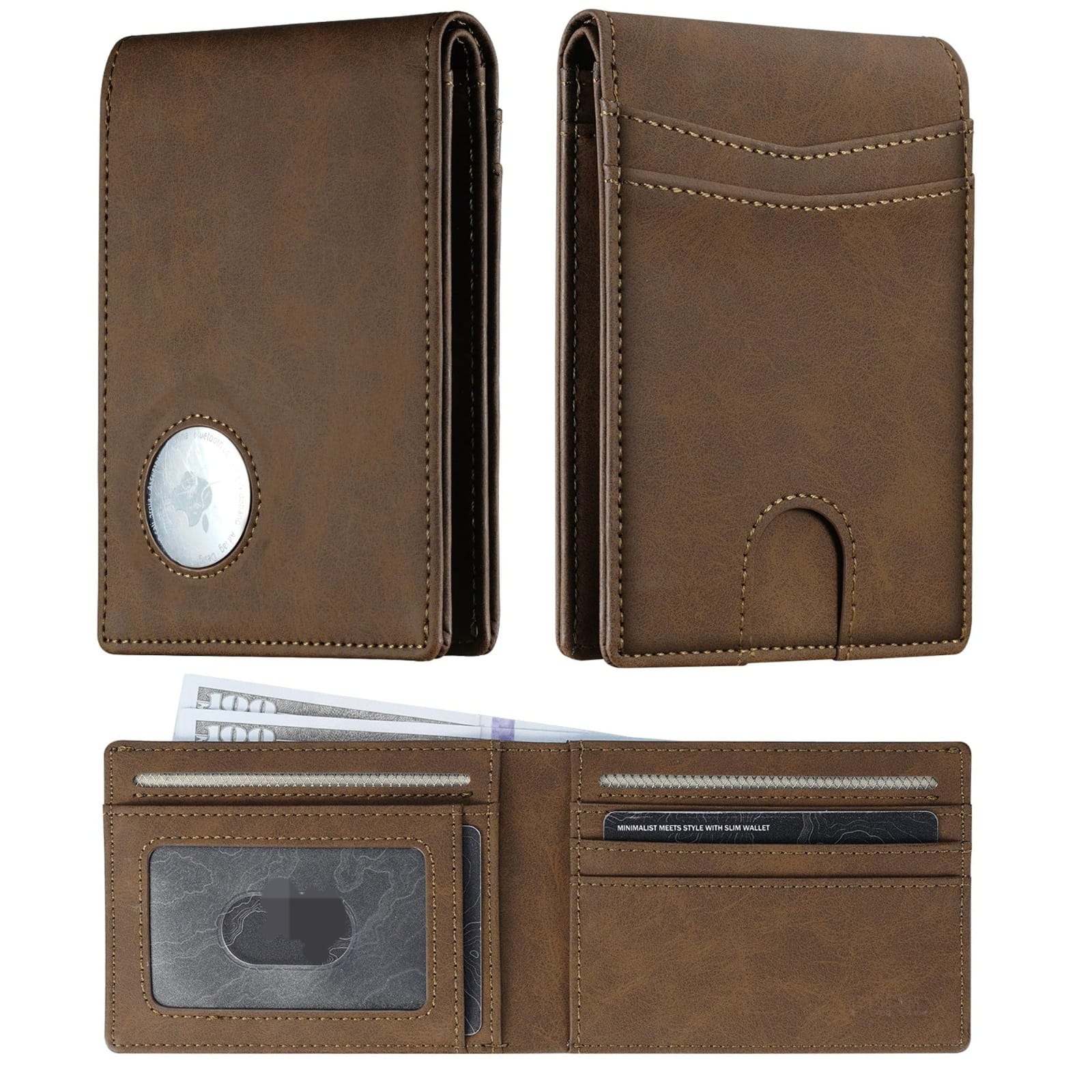 AirTag Wallet for Men – Slim RFID Bifold Front Pocket Card Holder - Abbycart