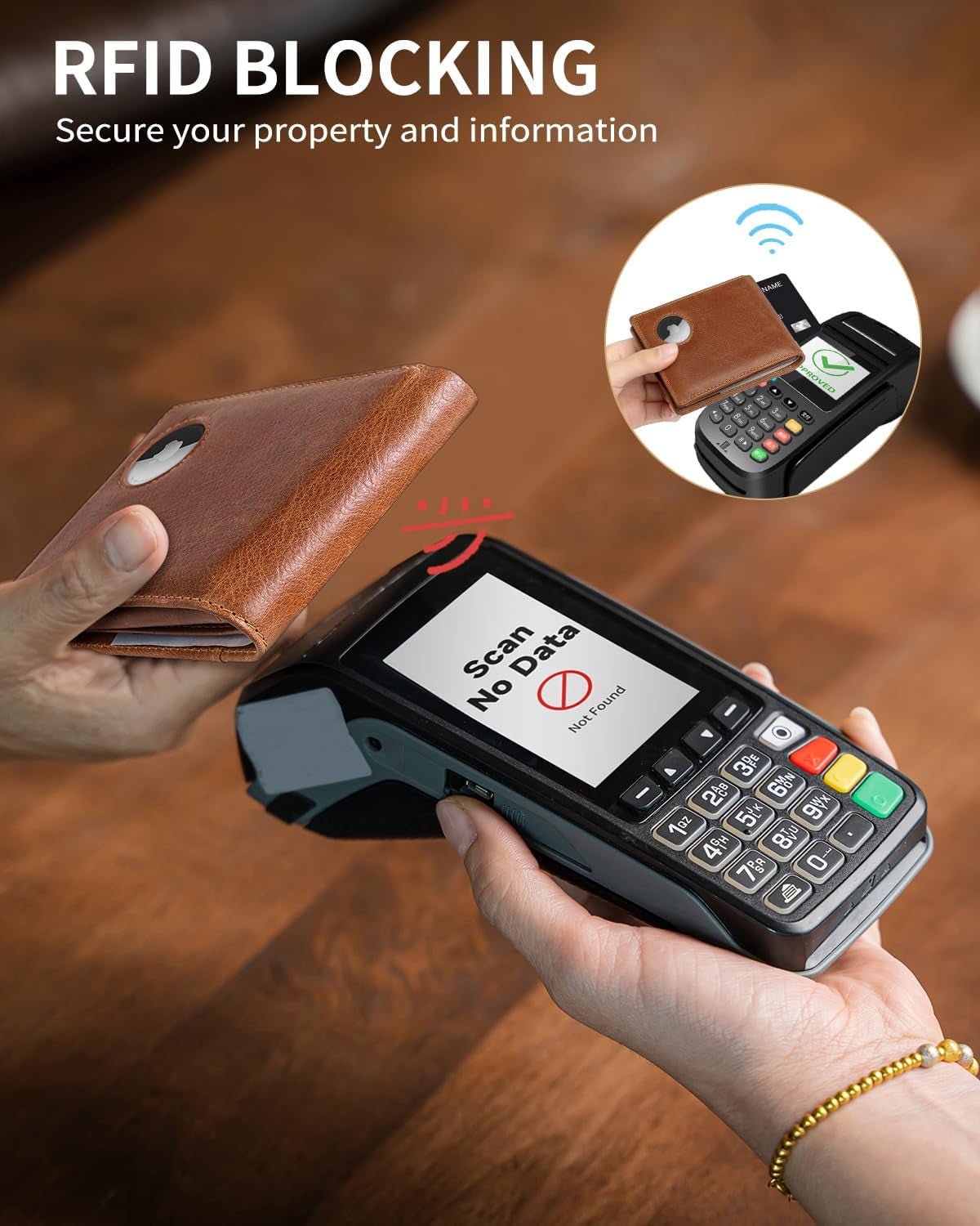 Airtag Wallet for Men – Slim RFID Blocking Genuine Leather Bifold with Airtag Holder, 14 Card Slots, and Gift Box - Abbycart