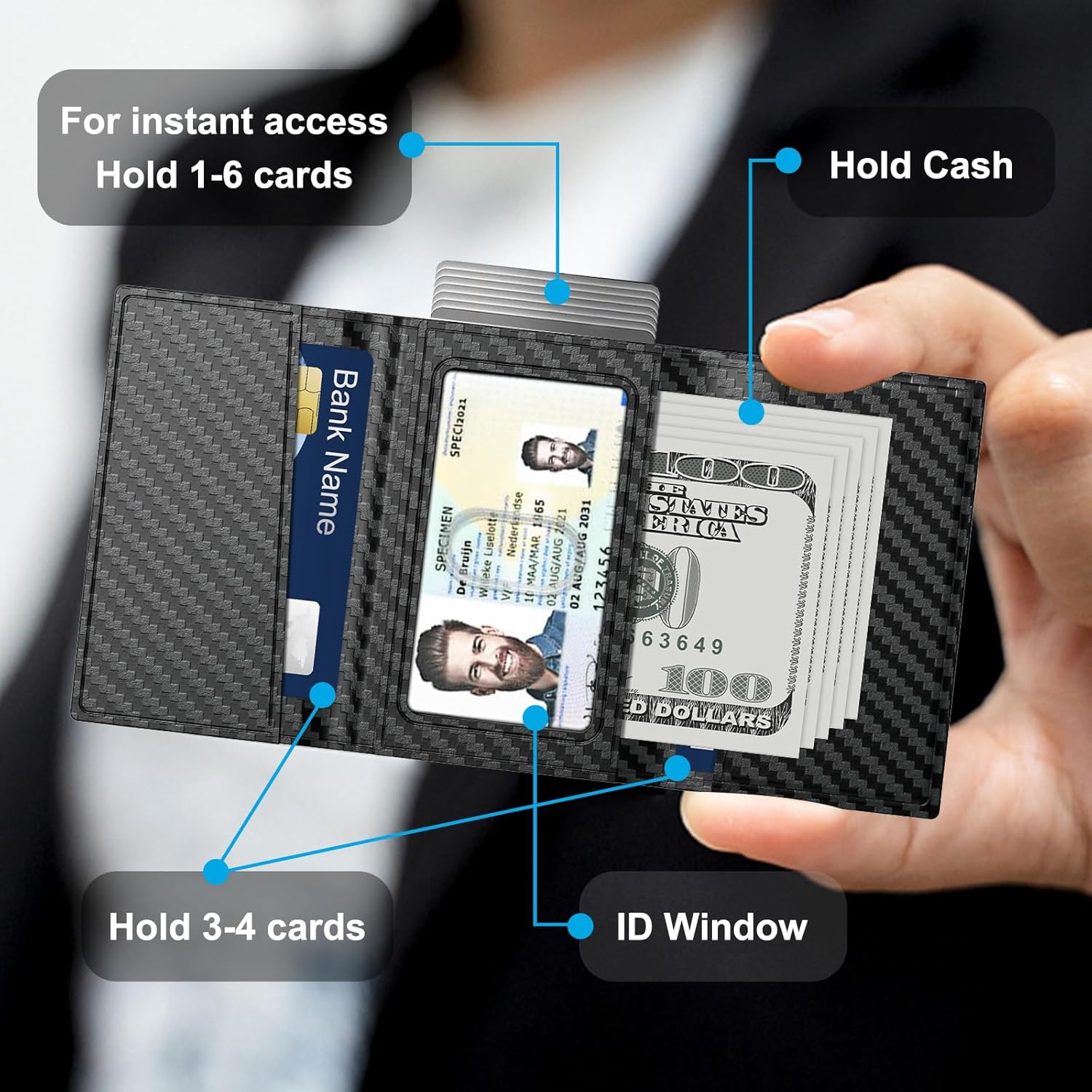 AirTag Wallet for Men – Slim RFID Blocking Leather Trifold with Built - In AirTag Holder - Abbycart