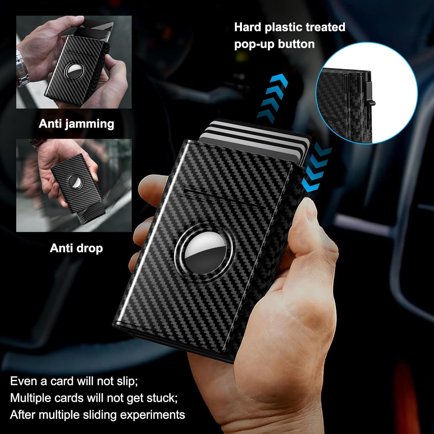 AirTag Wallet for Men – Slim RFID Blocking Leather Trifold with Built - In AirTag Holder - Abbycart