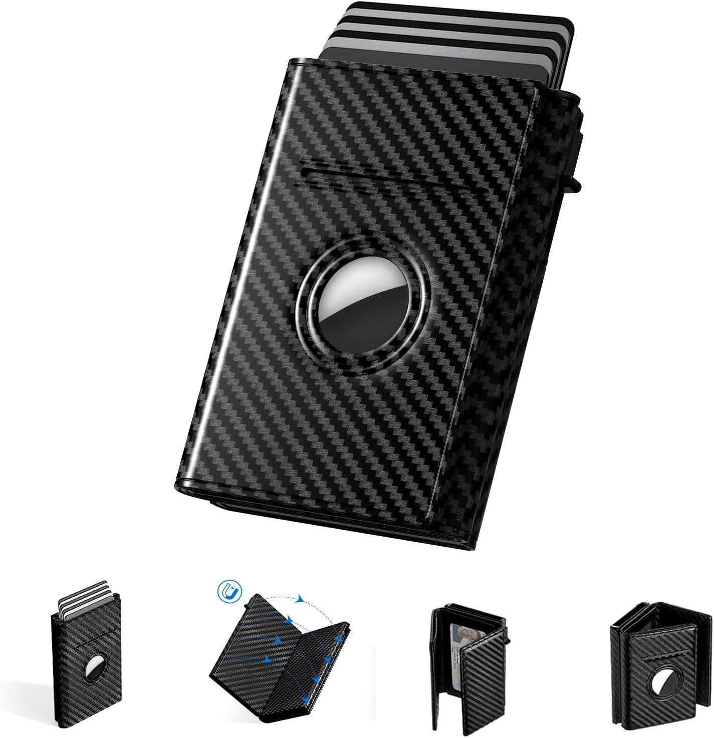 AirTag Wallet for Men – Slim RFID Blocking Leather Trifold with Built - In AirTag Holder - Abbycart