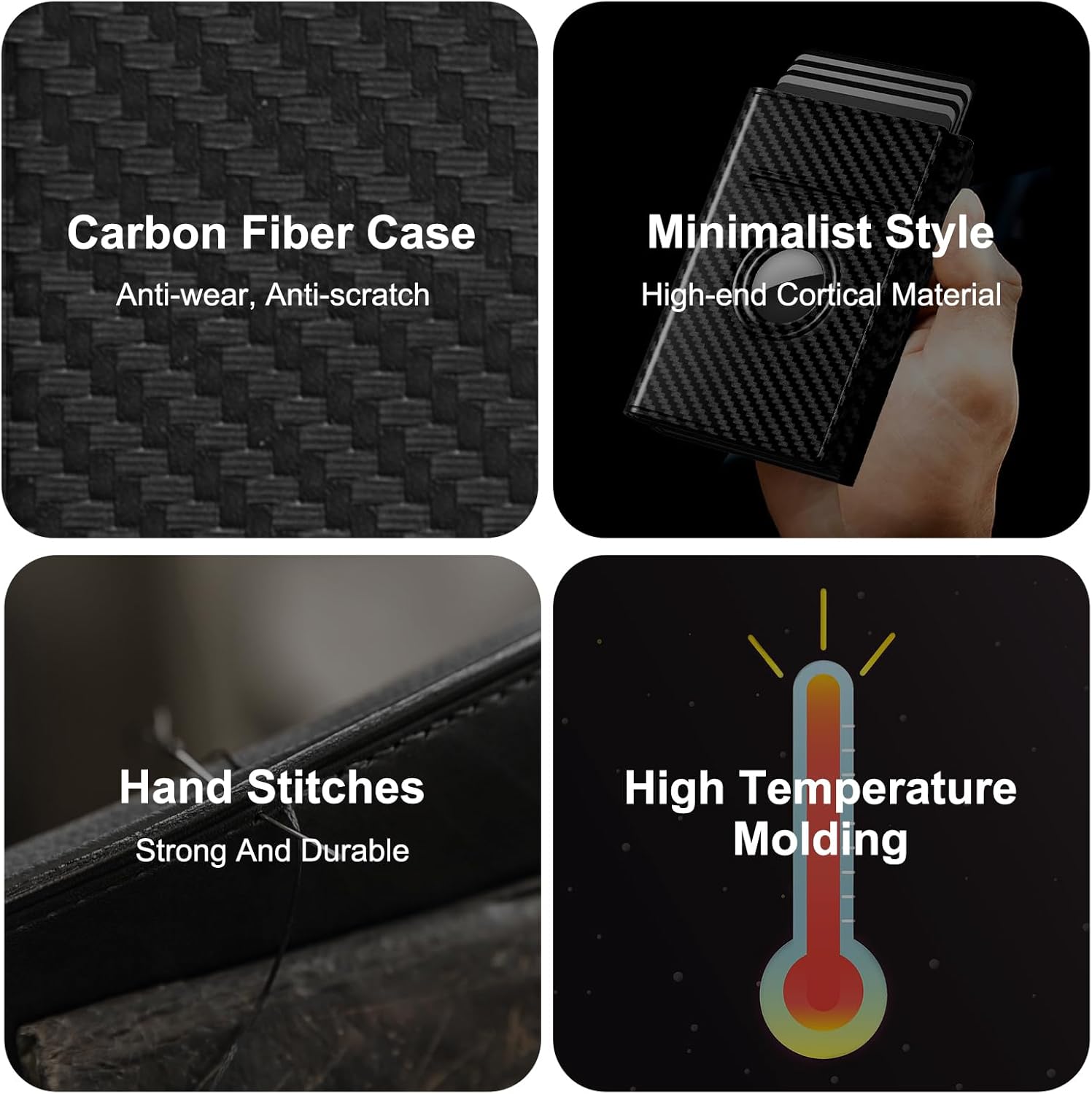 AirTag Wallet for Men – Slim RFID Blocking Leather Trifold with Built - In AirTag Holder - Abbycart