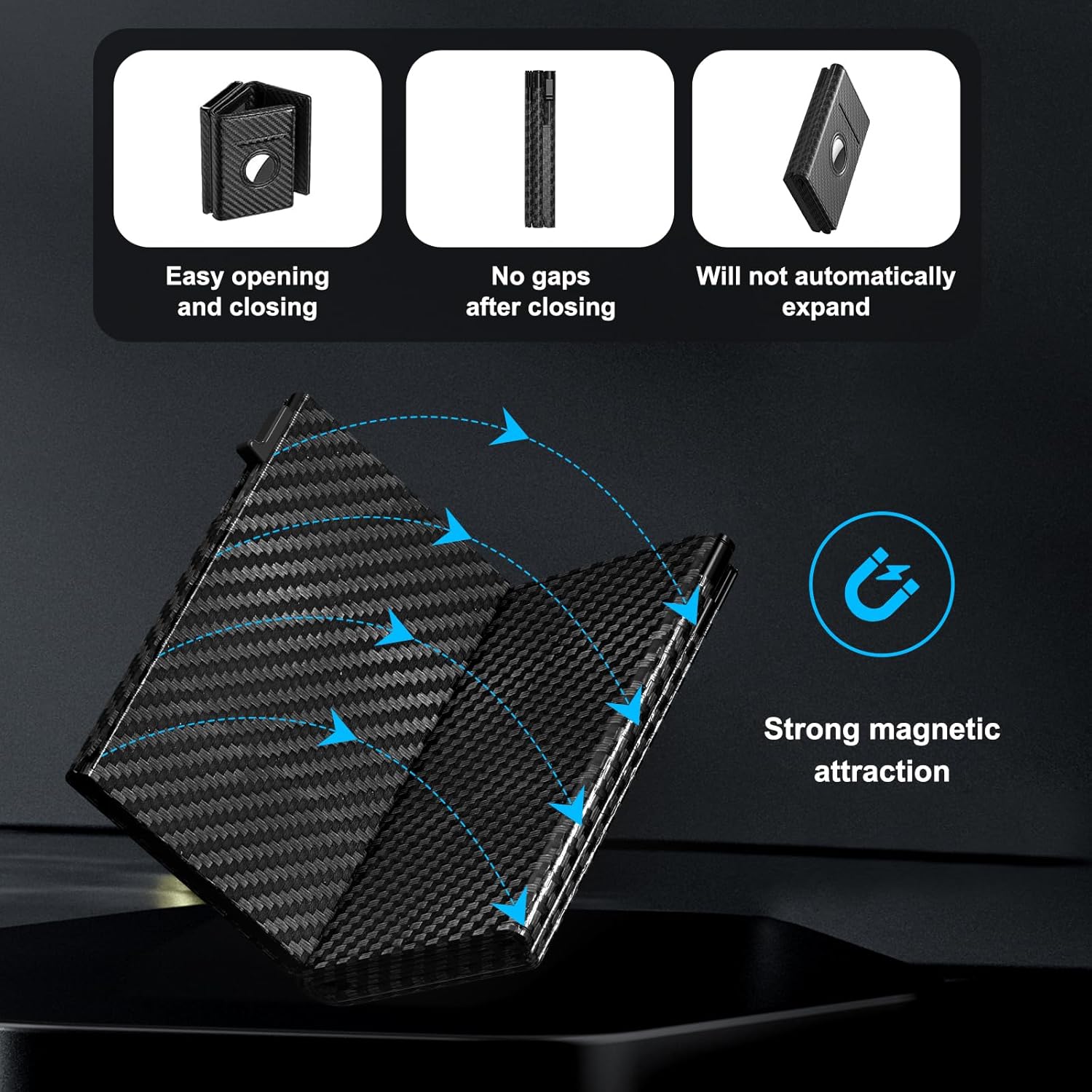 AirTag Wallet for Men – Slim RFID Blocking Leather Trifold with Built - In AirTag Holder - Abbycart