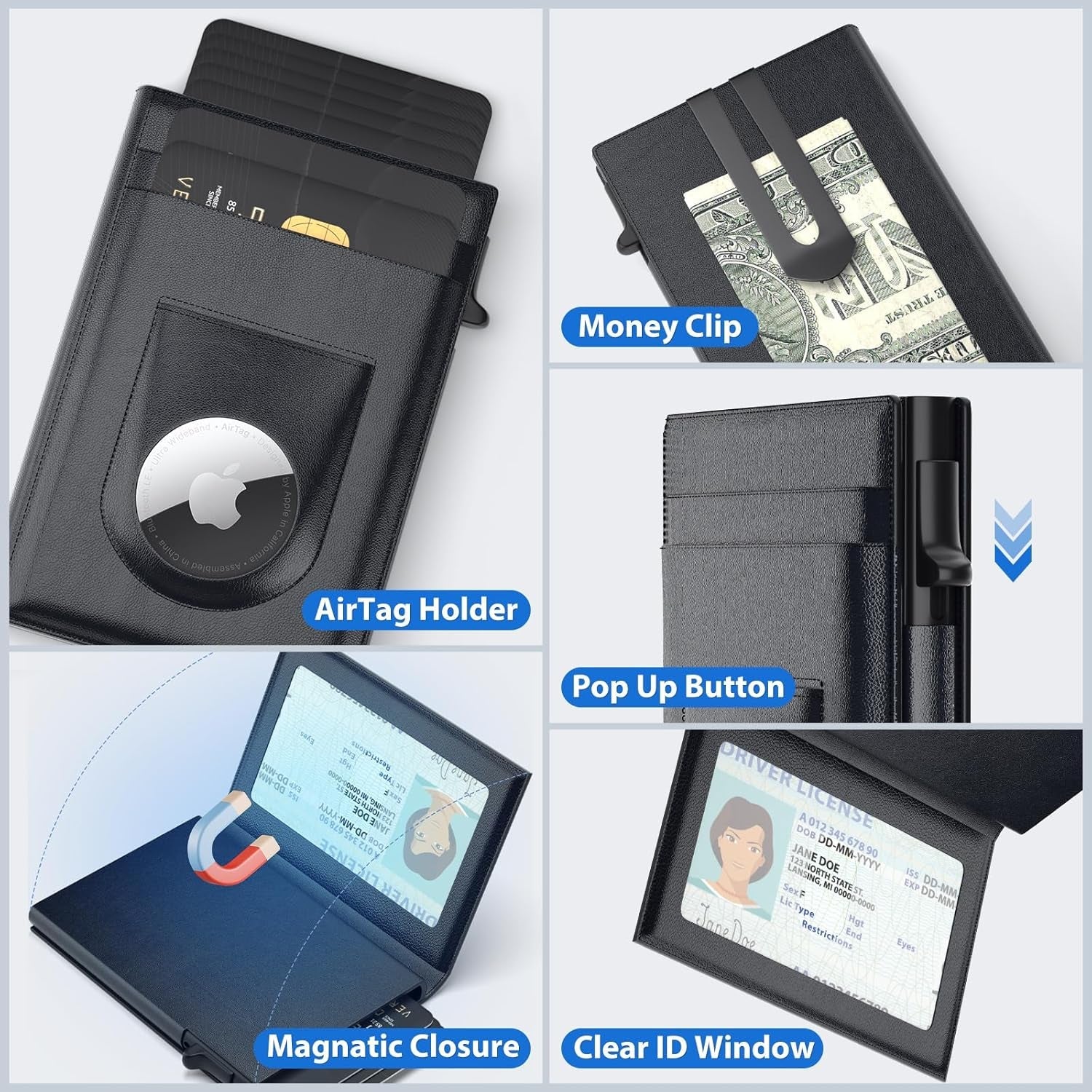 AirTag Wallet for Men | Slim RFID - Blocking Leather Wallet - Abbycart