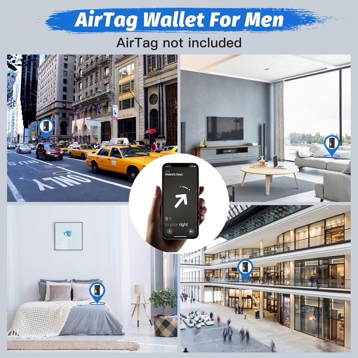 AirTag Wallet for Men | Slim RFID - Blocking Leather Wallet - Abbycart
