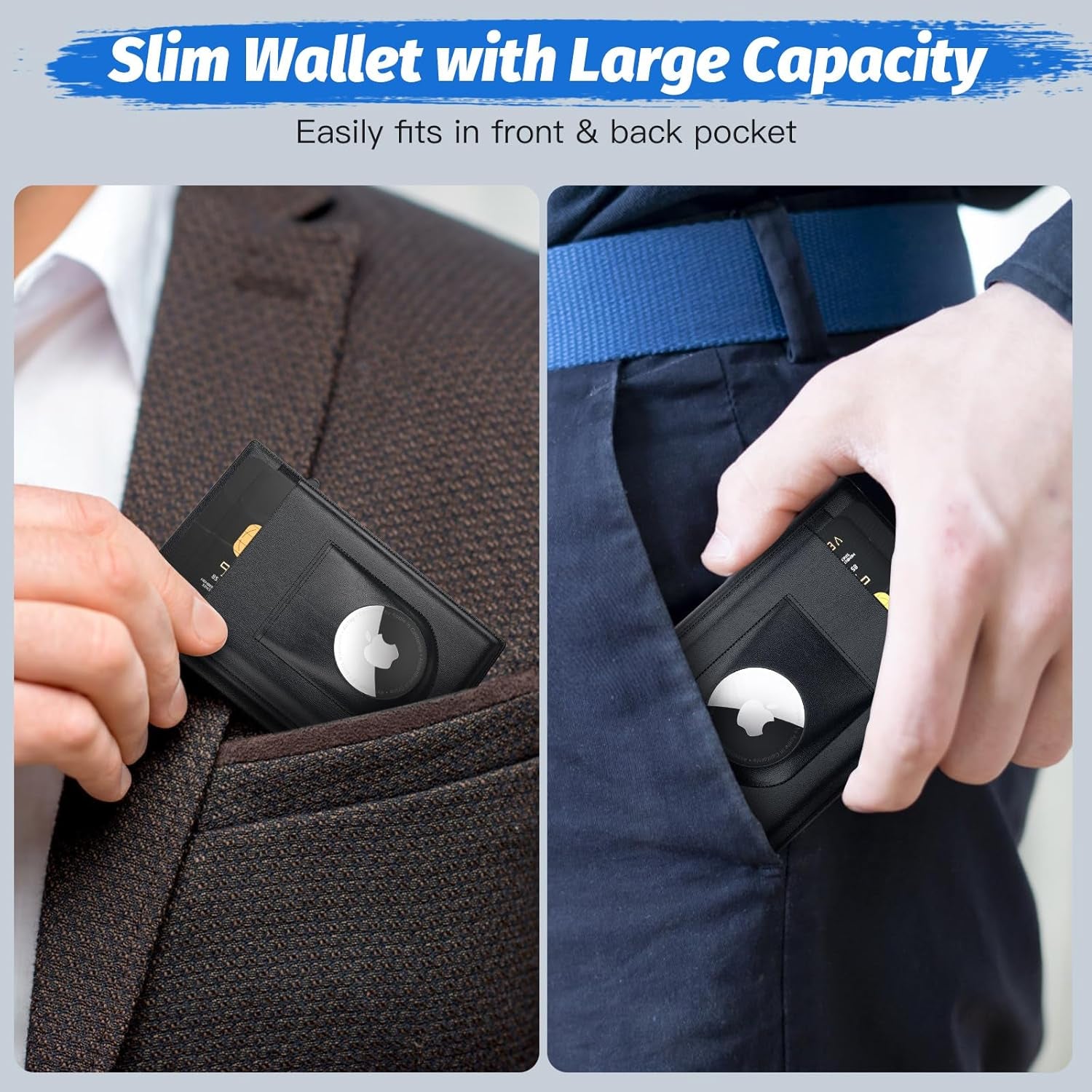 AirTag Wallet for Men | Slim RFID - Blocking Leather Wallet - Abbycart