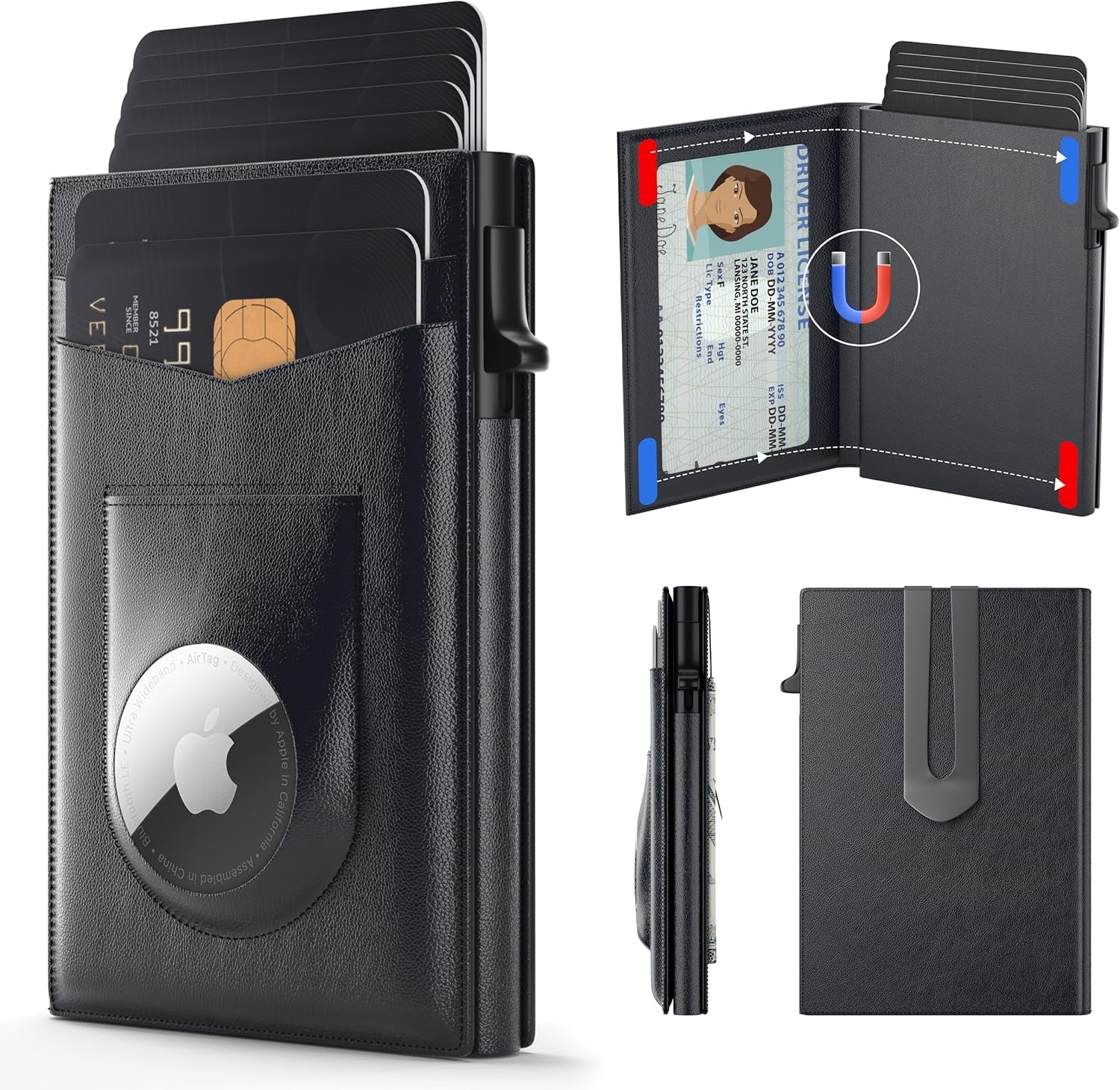 AirTag Wallet for Men | Slim RFID - Blocking Leather Wallet - Abbycart