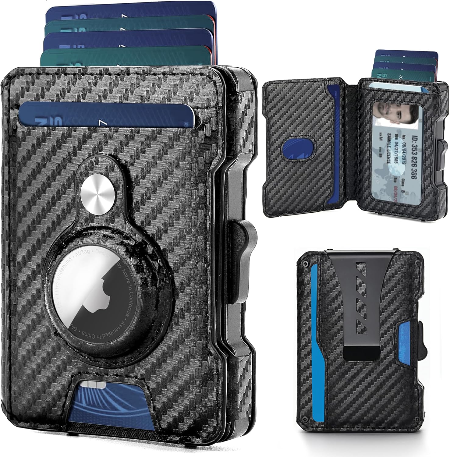 AirTag Wallet for Men – Slim RFID Blocking Leather Wallet with Money Clip and Apple AirTag Holder - Abbycart