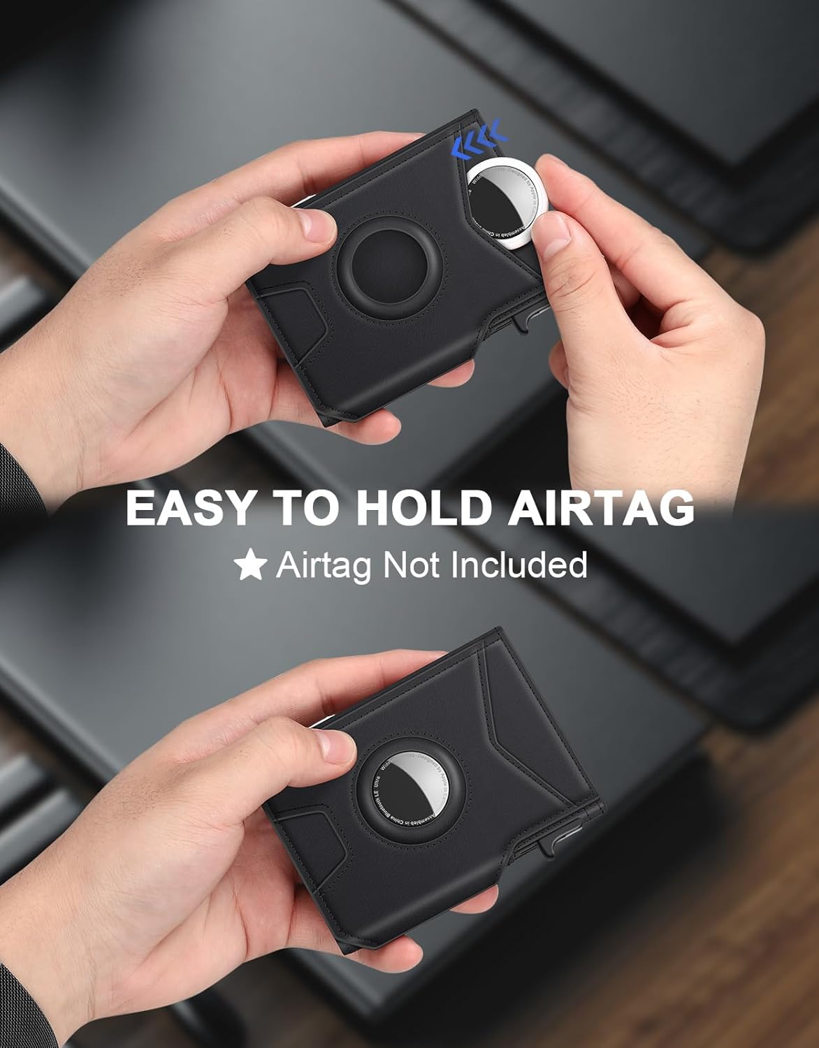 Airtag Wallet for Men – Slim RFID Blocking, Pop - Up Card Holder with Cash Slot - Abbycart