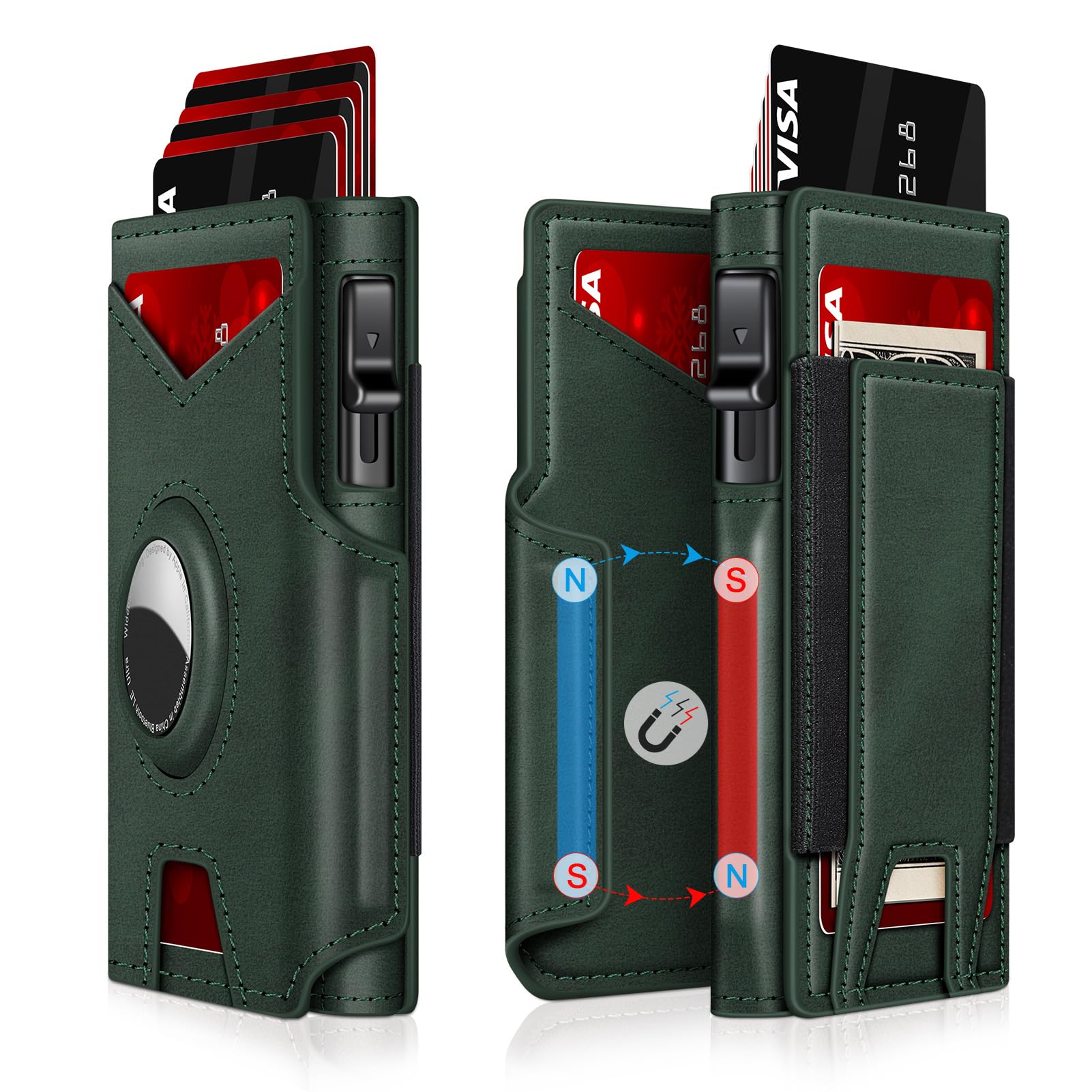 AirTag Wallet for Men – Slim RFID Pop Up Card Holder (13 Cards) - Abbycart