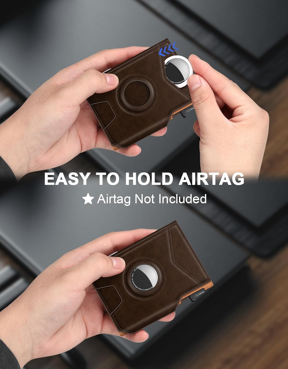 AirTag Wallet for Men – Slim RFID Pop Up Card Holder (13 Cards) - Abbycart