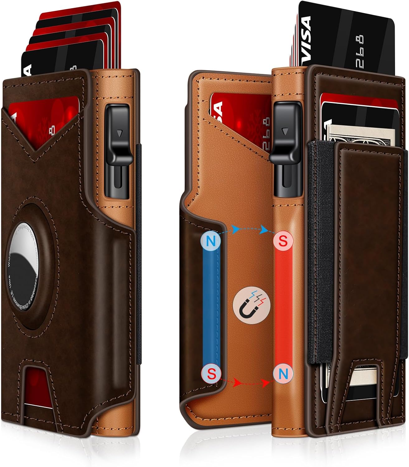 AirTag Wallet for Men – Slim RFID Pop Up Card Holder (13 Cards) - Abbycart