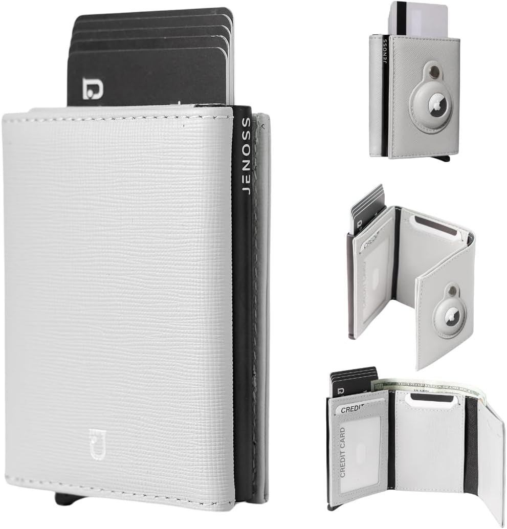 Airtag Wallet with Pop-Up Card Case | Genuine Leather RFID Slim Wallet