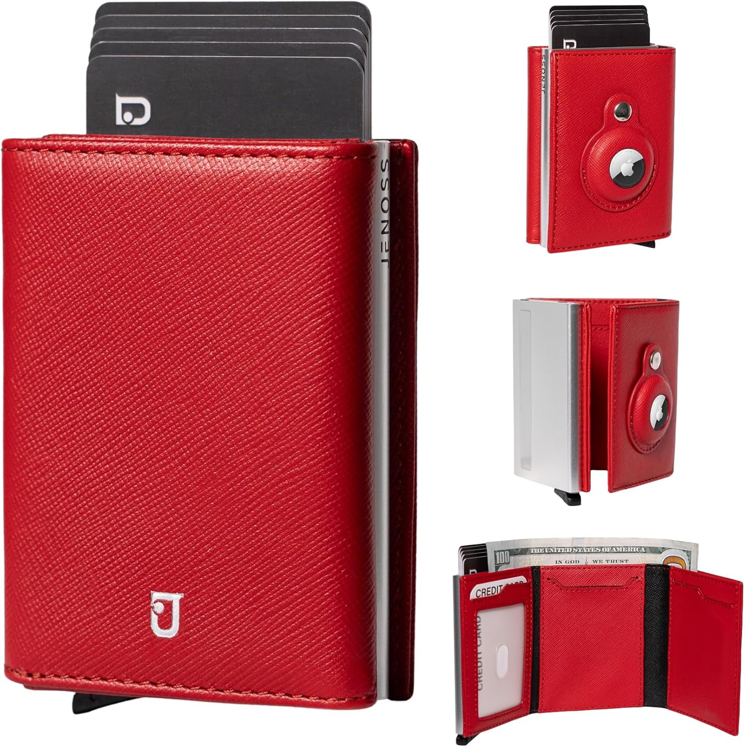 Airtag Wallet with Pop-Up Card Case | Genuine Leather RFID Slim Wallet