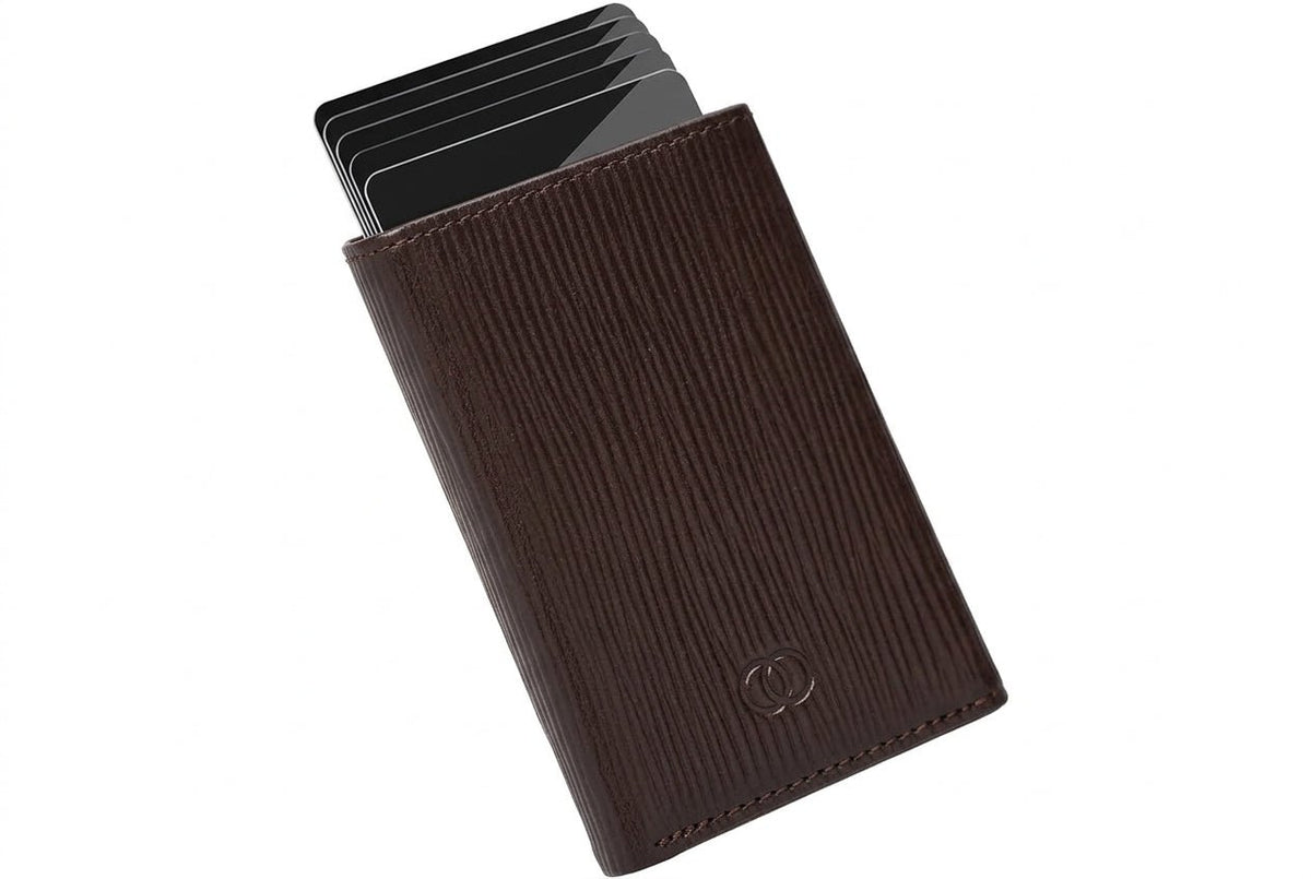 Airtag Wallet with Pop-Up Card Case | Genuine Leather RFID Slim Wallet