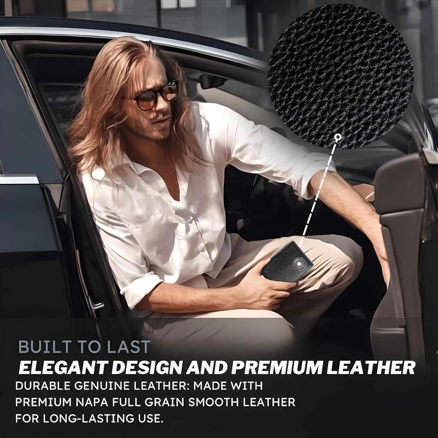 Apple AirTag Wallet for Men - Slim Bifold Leather, RFID Blocking, Holds 20 Cards - Abbycart