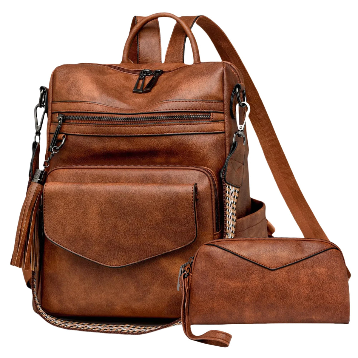 Backpack Purse for Women – Convertible Vegan Leather Shoulder Bag with Wristlet