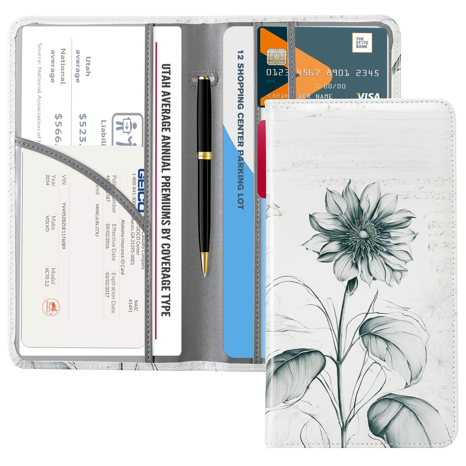 Car Registration Insurance Holder for Glove Box Organizer Case Vehicle