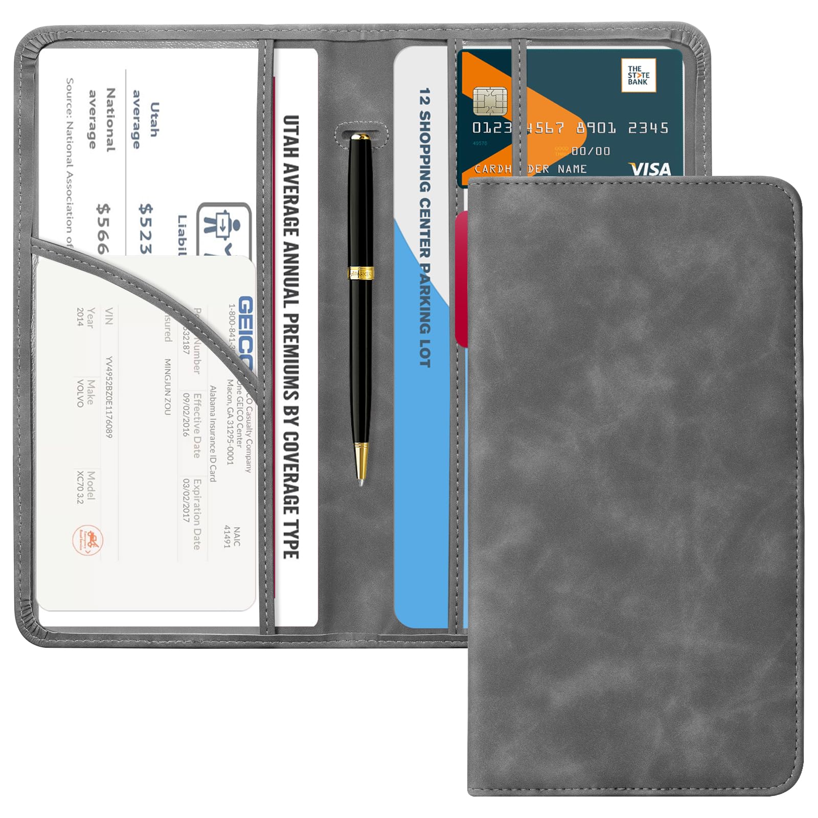 Car Registration Insurance Holder for Glove Box Organizer Case Vehicle