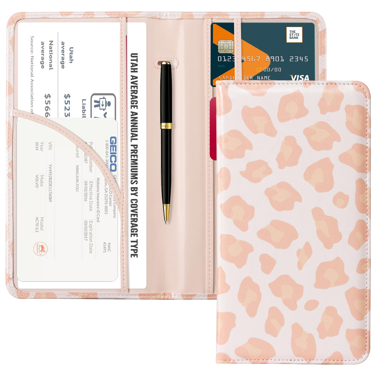 Car Registration Insurance Holder for Glove Box Organizer Case Vehicle