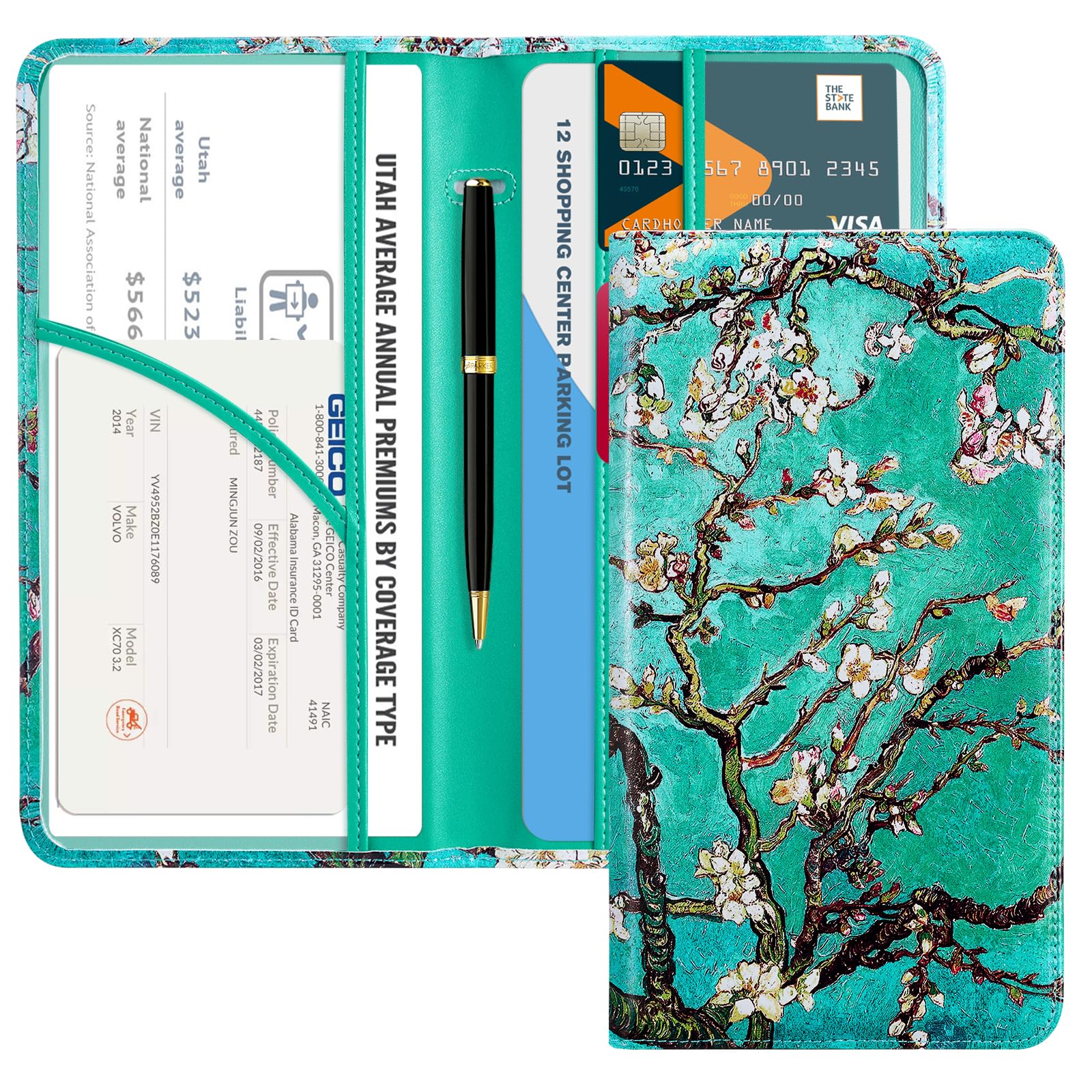 Car Registration Insurance Holder for Glove Box Organizer Case Vehicle