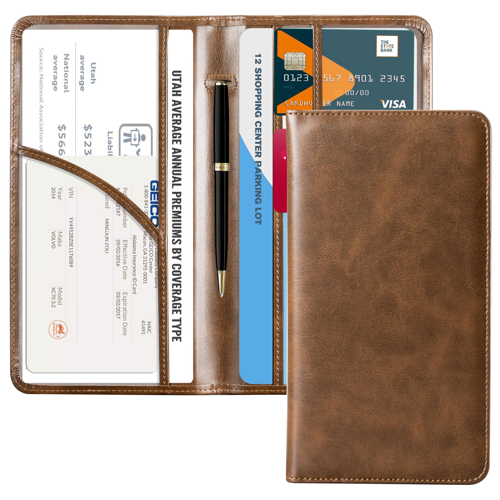 Car Registration Insurance Holder for Glove Box Organizer Case Vehicle