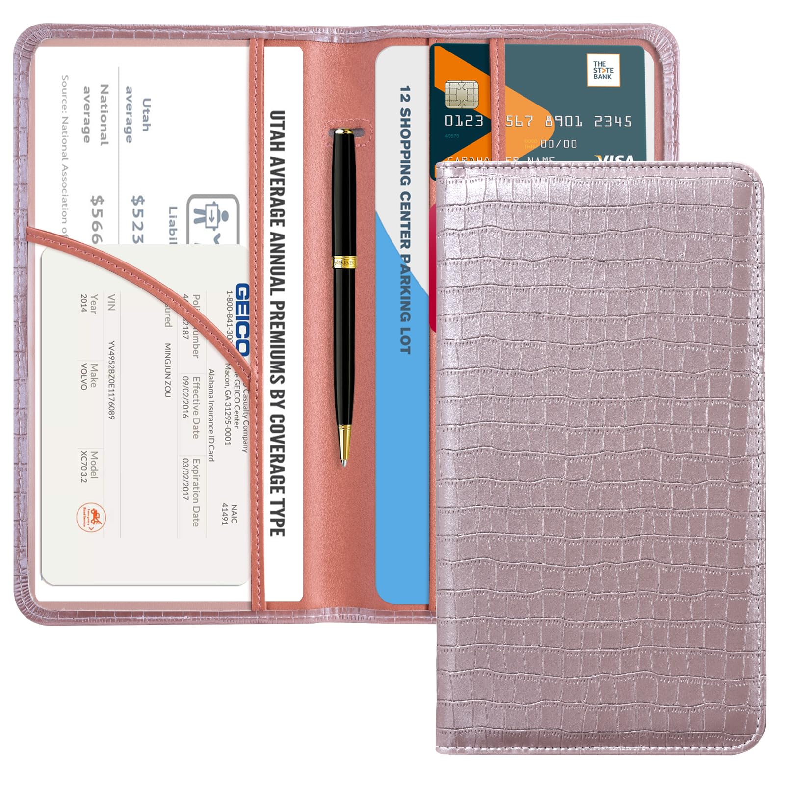 Car Registration Insurance Holder for Glove Box Organizer Case Vehicle