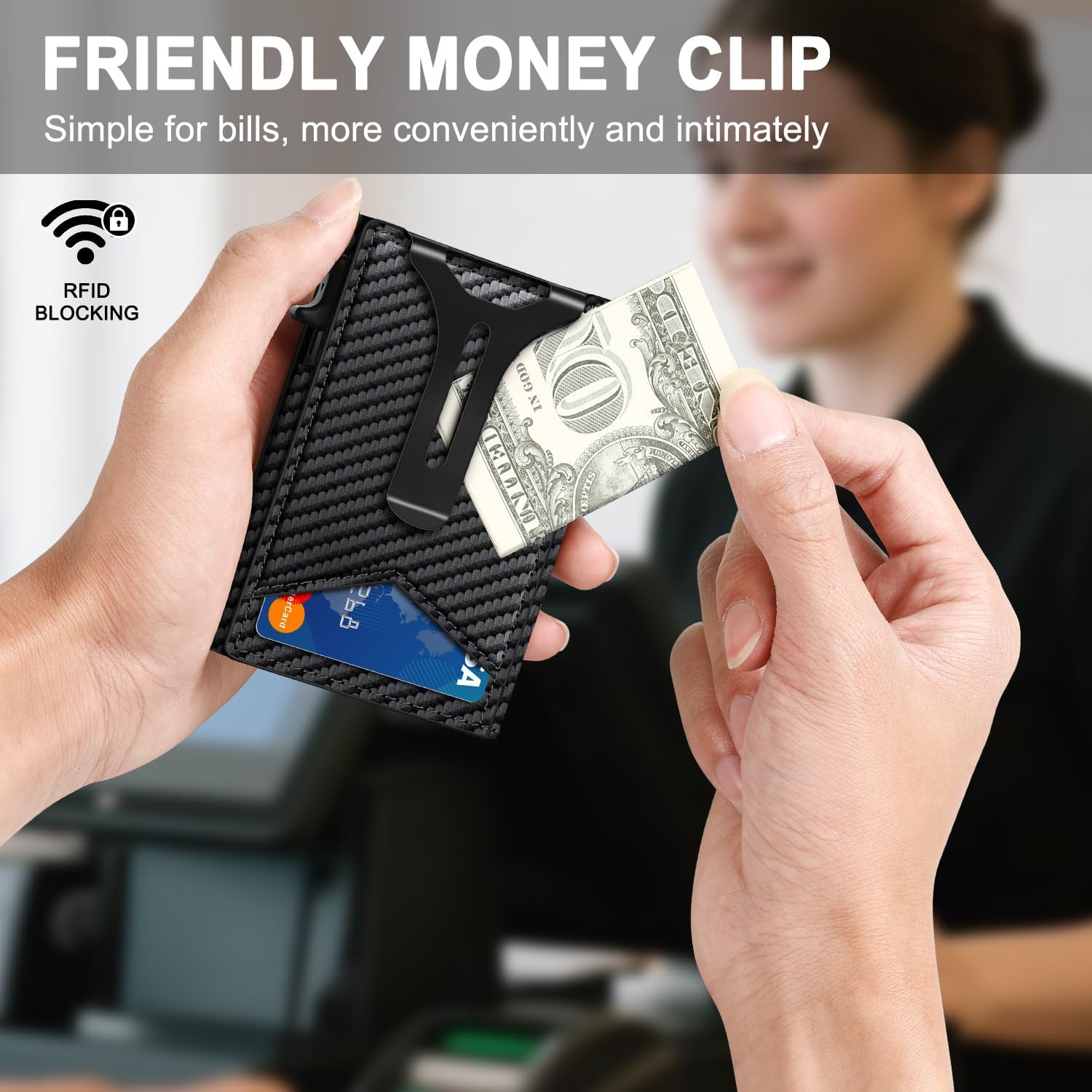 Carbon Fiber Pop Up Wallet – Slim RFID Men’s Wallet - Abbycart