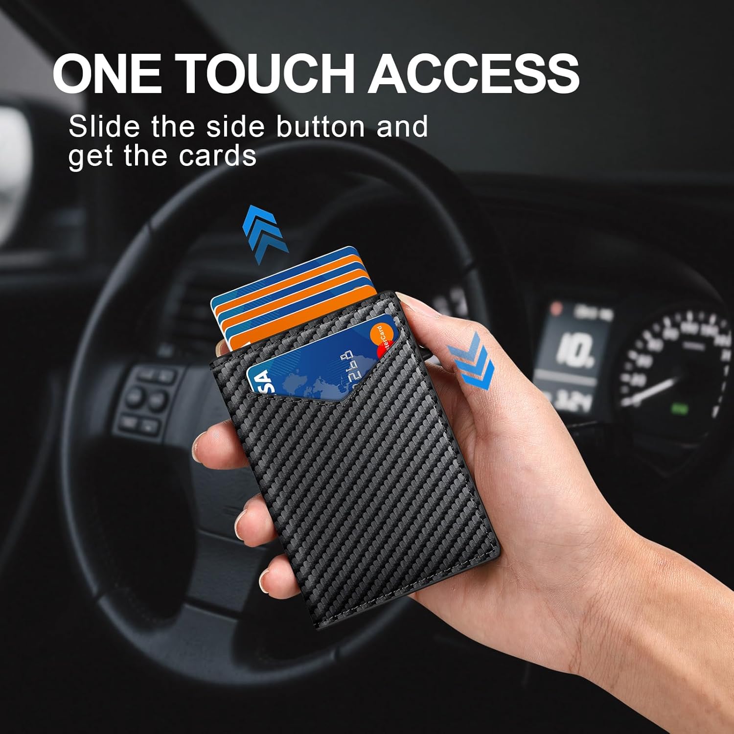 Carbon Fiber Pop Up Wallet – Slim RFID Men’s Wallet