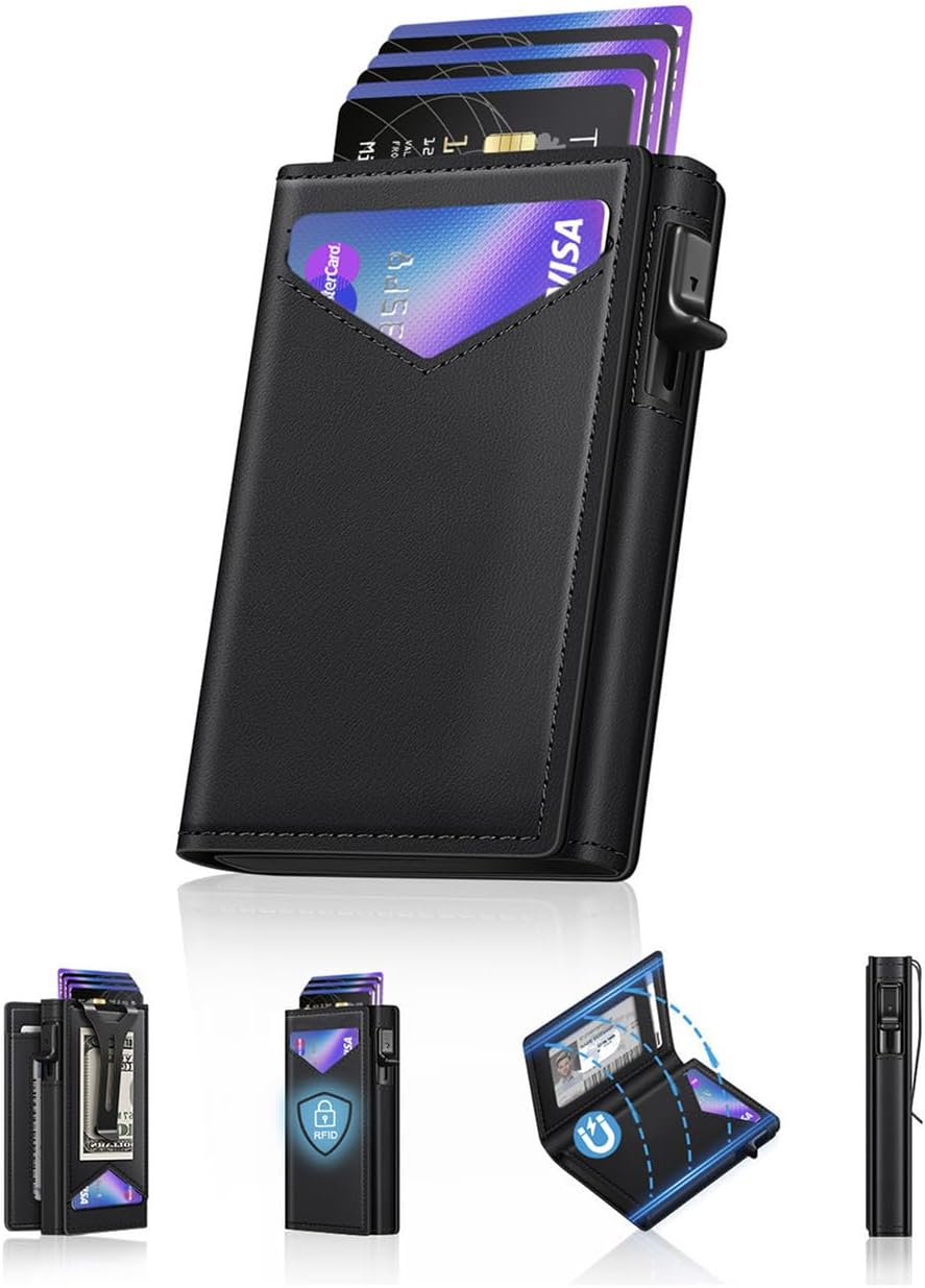 Carbon Fiber Pop Up Wallet – Slim RFID Men’s Wallet - Abbycart