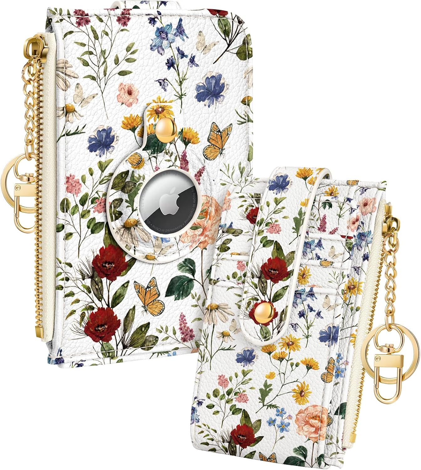 Cute AirTag Wallet for Women – RFID Blocking, Floral Leather, Compact & Stylish - Abbycart