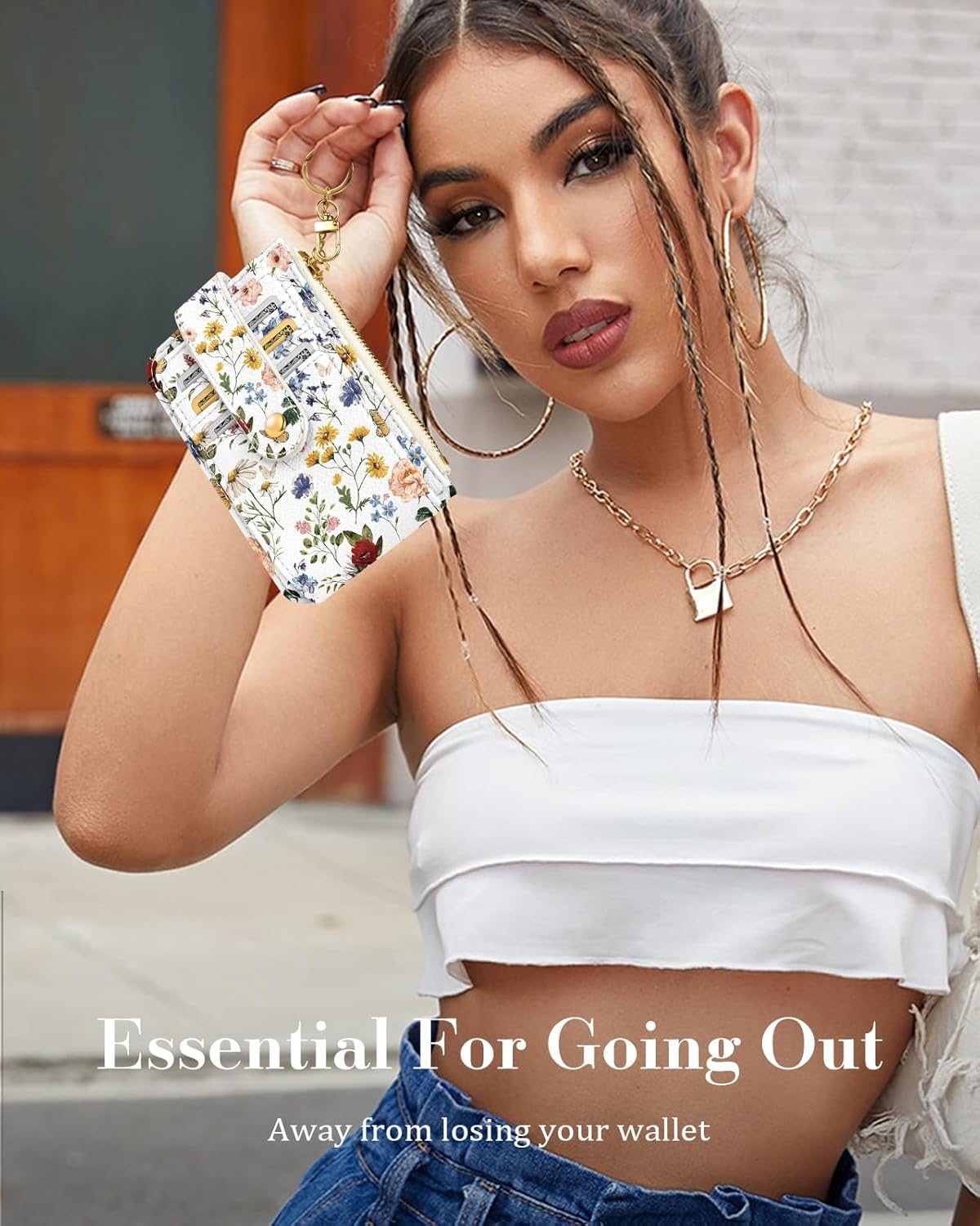 Cute AirTag Wallet for Women – RFID Blocking, Floral Leather, Compact & Stylish - Abbycart