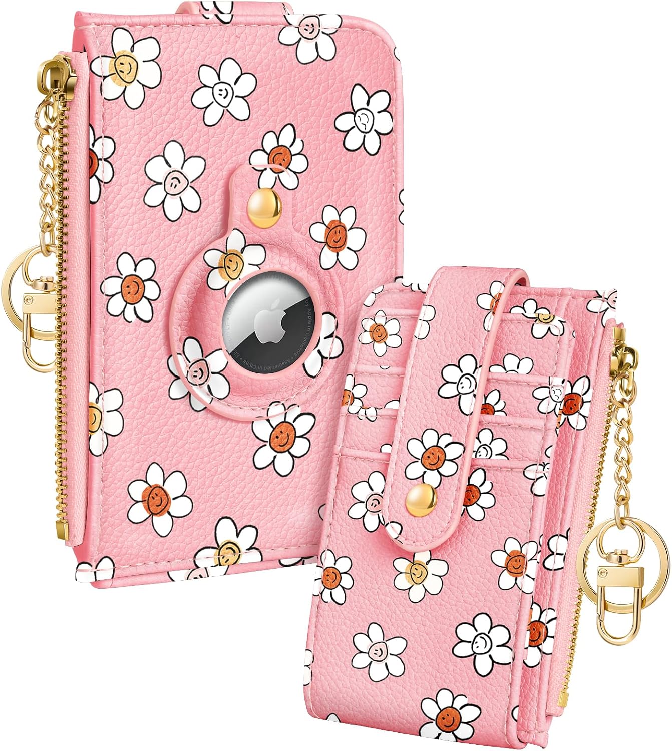 Cute AirTag Wallet for Women – RFID Blocking, Floral Leather, Compact & Stylish - Abbycart