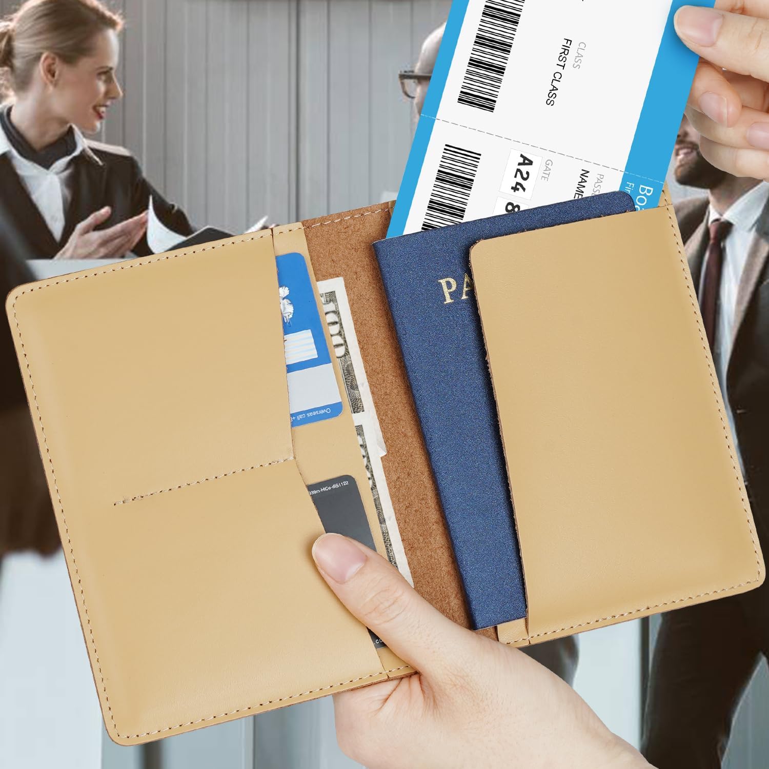 Eco - Friendly Leather Passport Holder with AirTag Slot – RFID Blocking Travel Wallet for Secure and Stylish Journeys - Abbycart