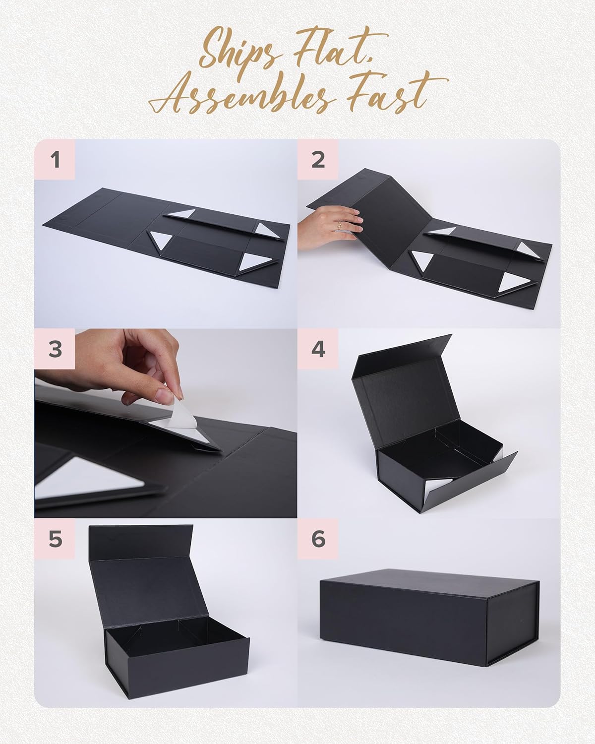 Elegant Black Magnetic Gift Box – Large - Abbycart