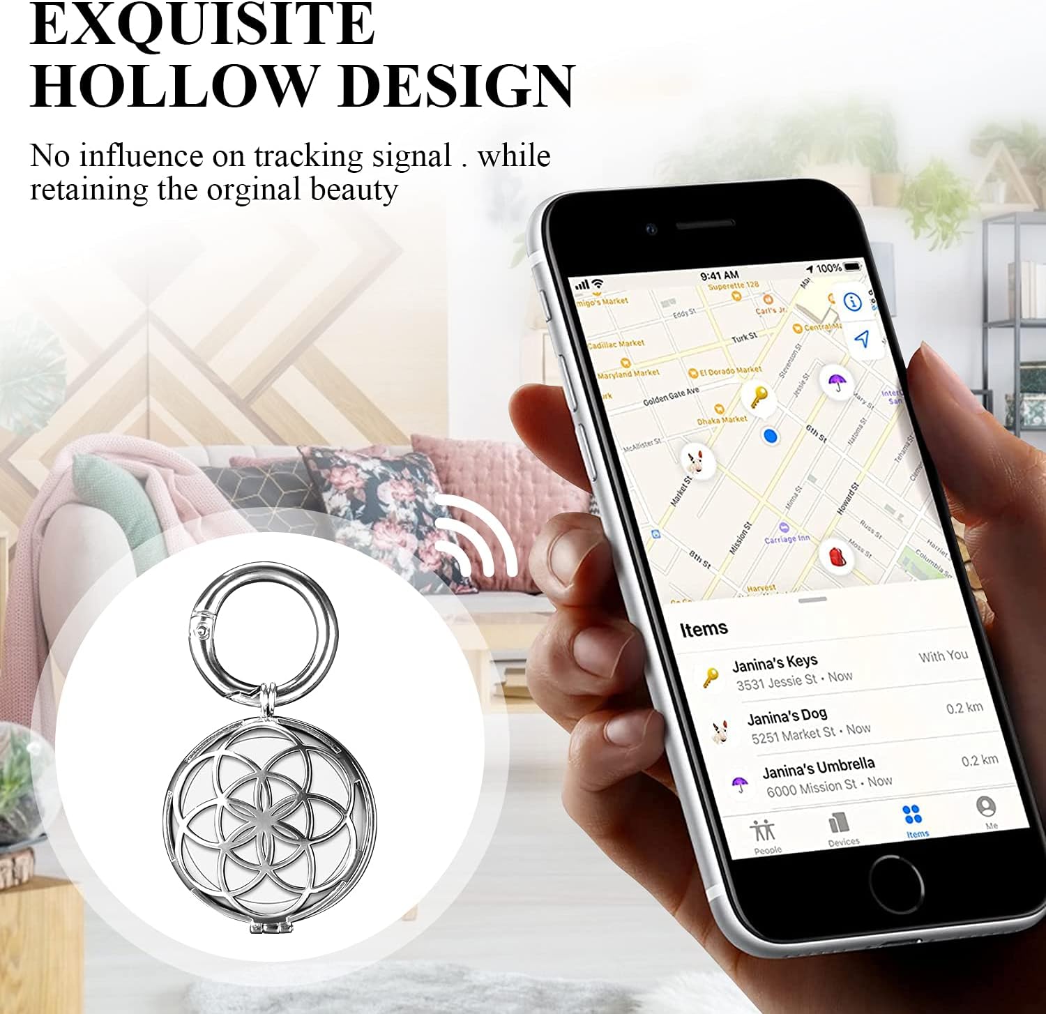 Elegant Metal AirTag Keychain Holder – Secure, Stylish, and Durable Protective Case for Women and Girls - Abbycart