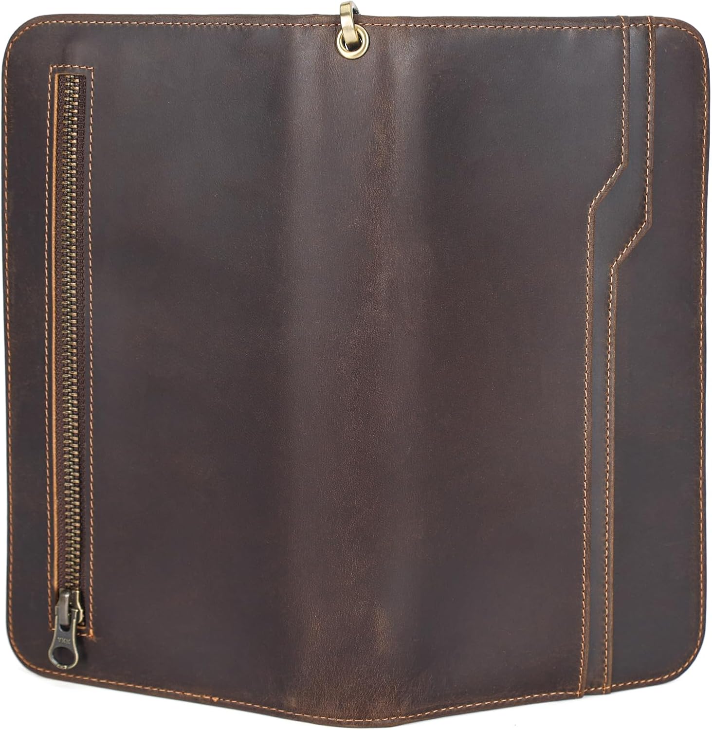 Polare Full Grain Leather Family Travel Passport Wallet and Documents Organizer RFID Blocking Case Holder Fits 6 Passports for Men and Women
