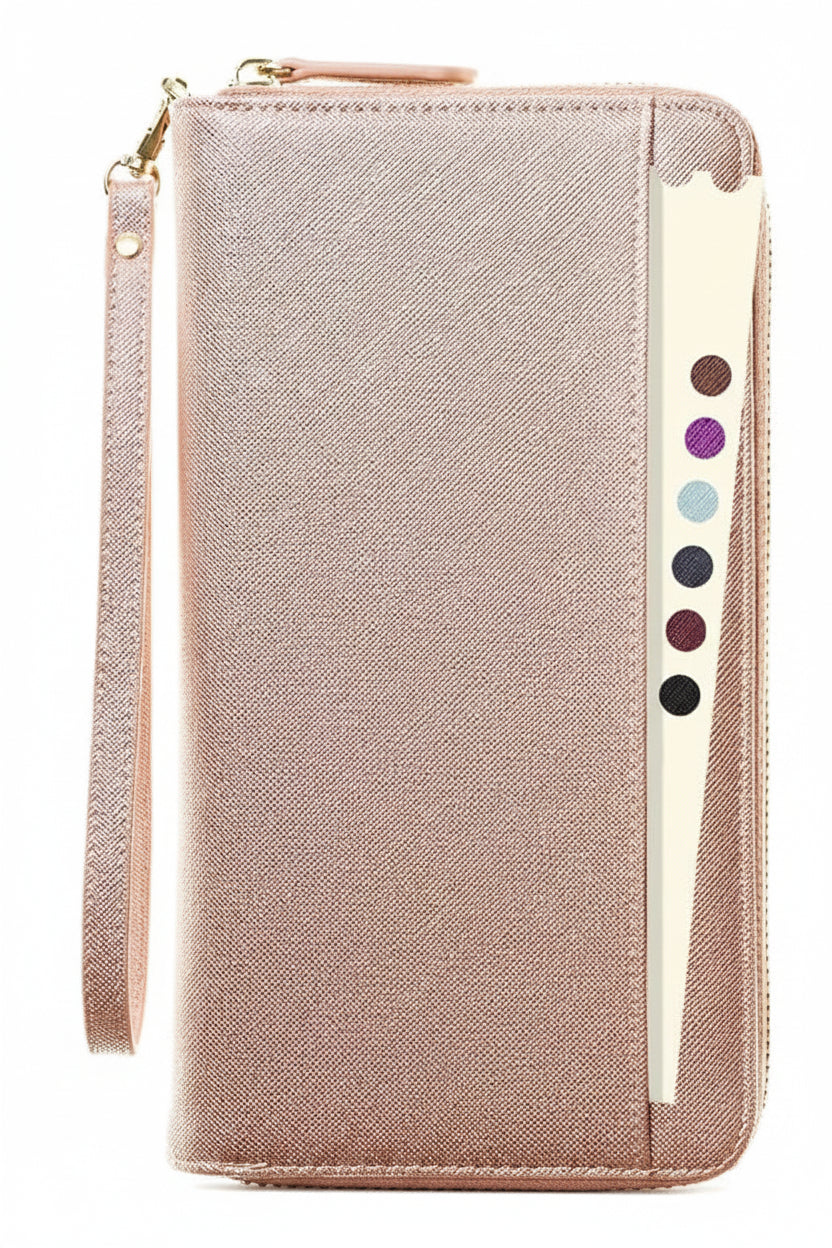 RFID-Blocking Travel Document Organizer with AirTag Holder – Secure Passport Wallet for Family Trips