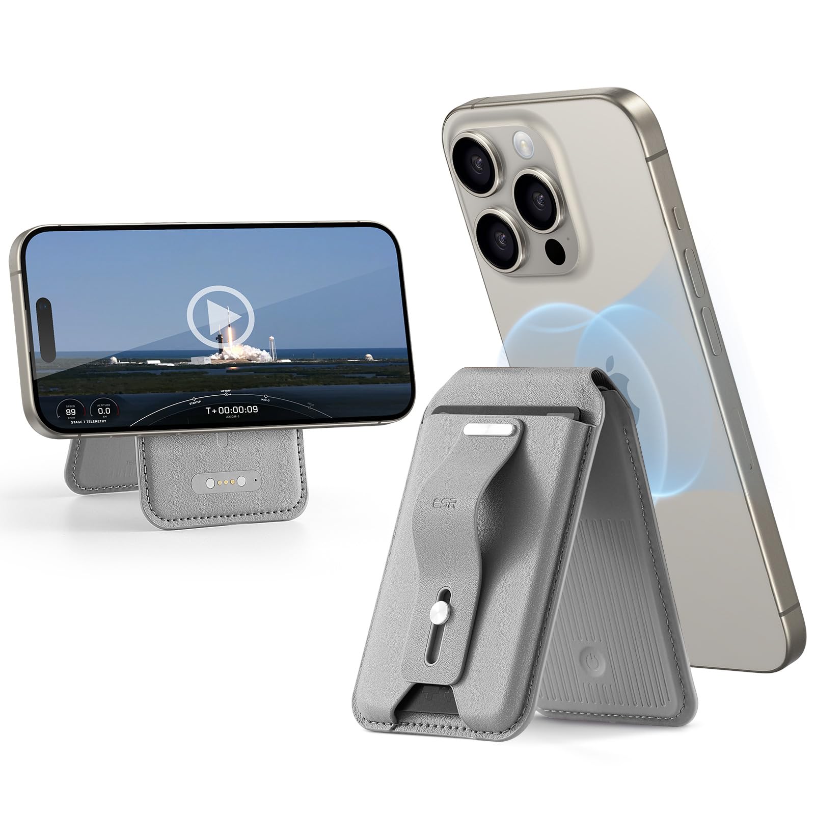 Find My MagSafe Wallet with Stand, RFID Blocking, 5-Card Leather