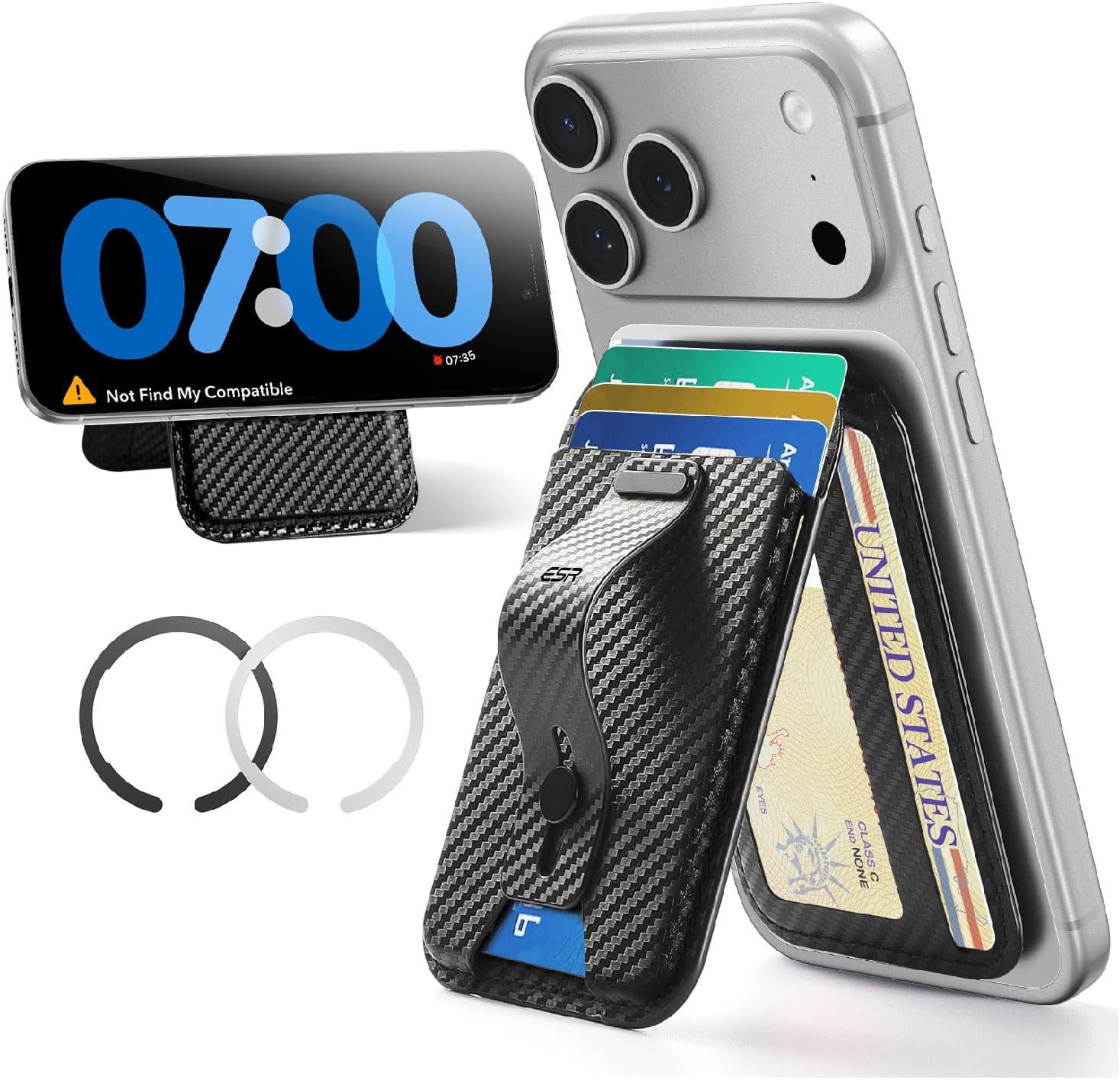 Find My MagSafe Wallet with Stand, RFID Blocking, 5-Card Leather