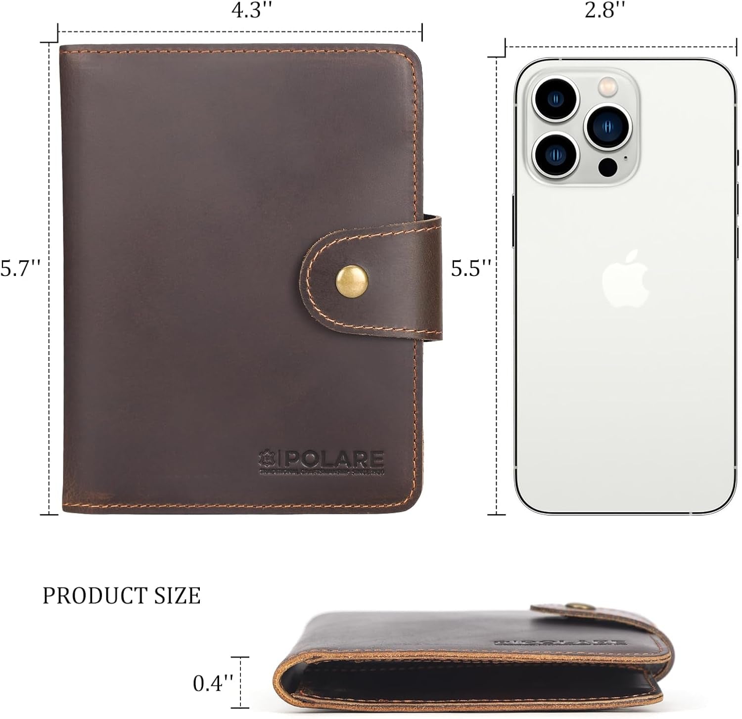 Full Grain Leather RFID Travel Wallet with AirTag Holder | Slim Bifold Passport Wallet for Men - Abbycart