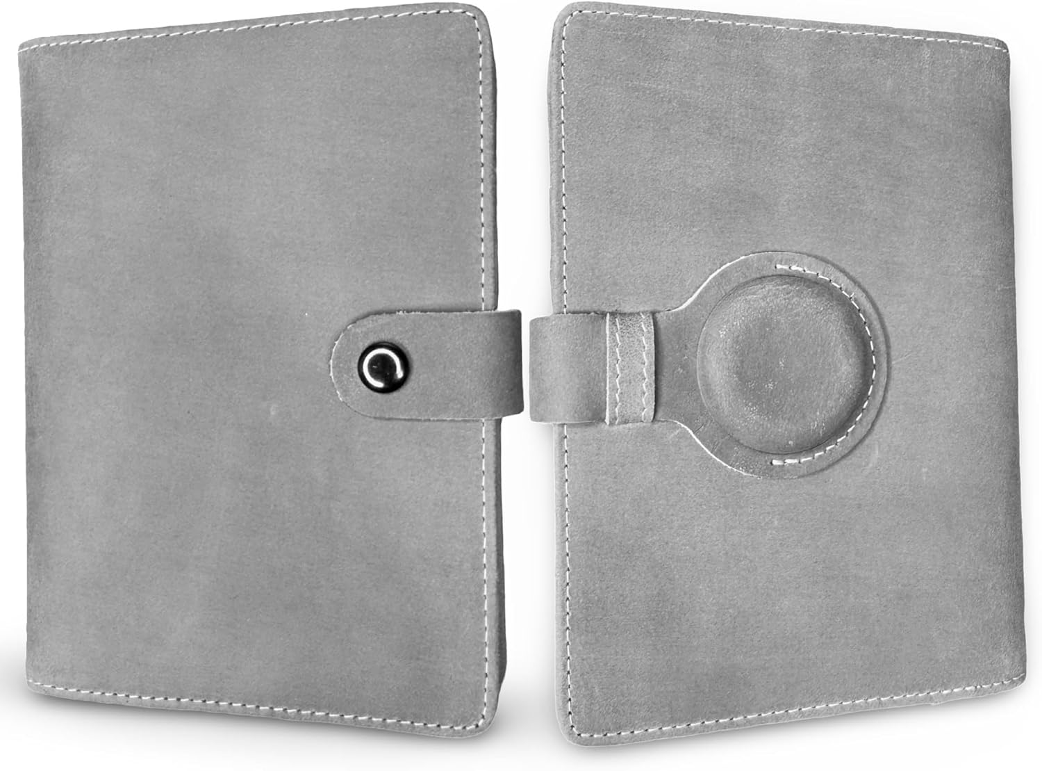 Genuine Leather AirTag Passport Holder with RFID Blocking for Secure Travel - Abbycart