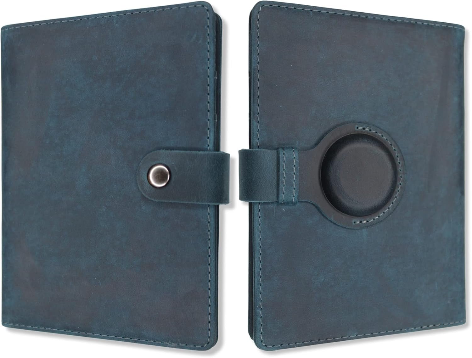 Genuine Leather AirTag Passport Holder with RFID Blocking for Secure Travel - Abbycart