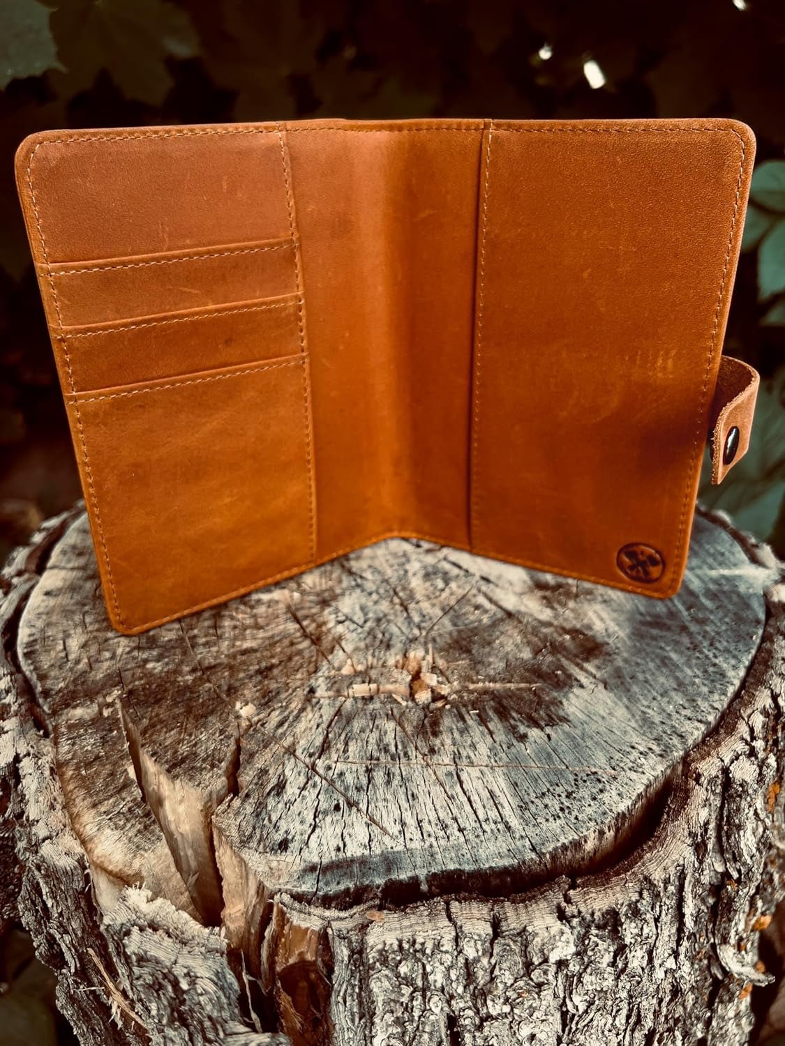 Genuine Leather AirTag Passport Holder with RFID Blocking for Secure Travel - Abbycart