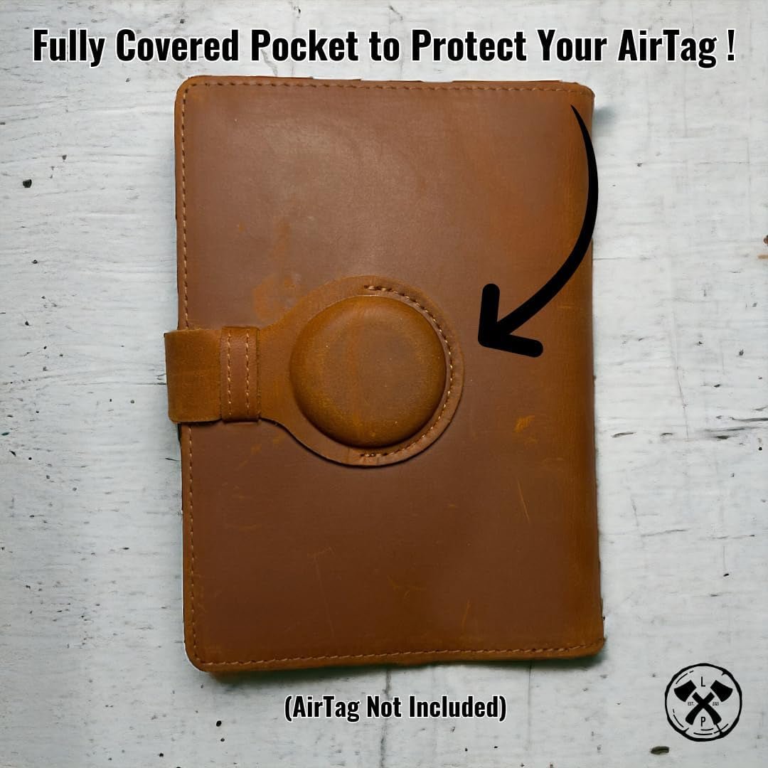 Genuine Leather AirTag Passport Holder with RFID Blocking for Secure Travel - Abbycart